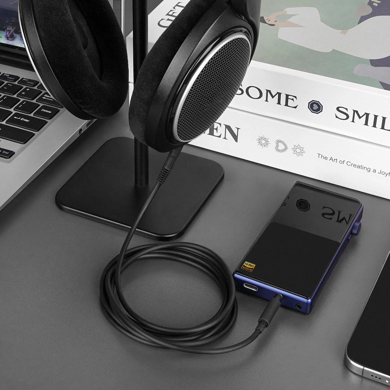 Kabel audio Geekria kompatybilny z słuchawkami Sennheiser HD 620S/599/599SE/598/598SE/560S/400PRO/579/569/550/505, 3,5 mm na 2,5 mm, zamienny kabel stereo (5,6 ft/1,7 m)