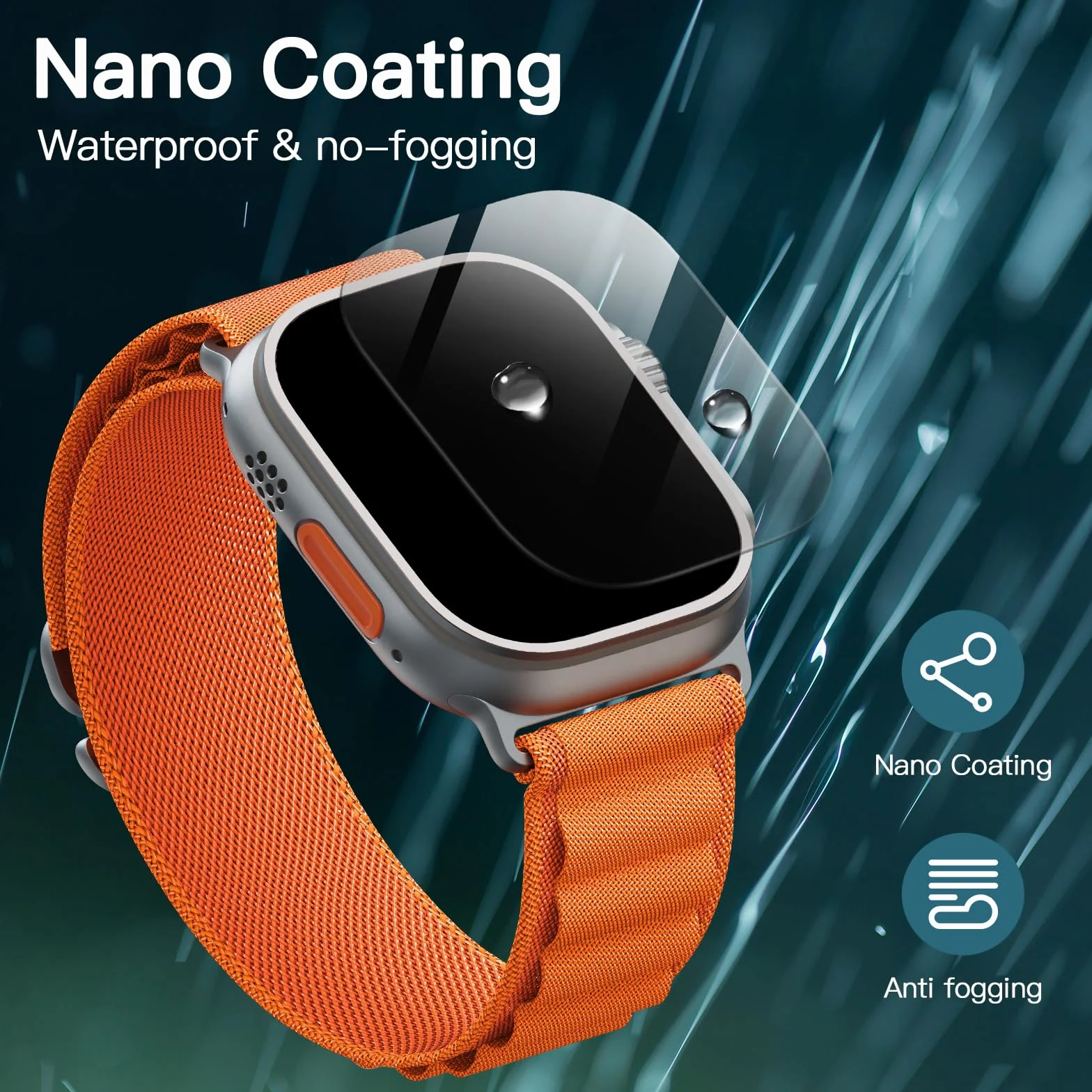 JETech Ochraniacz Ekranu Apple Watch Ultra 3/2/1 49mm Szkło Hartowane Odporny na Zarysowania 3 Sztuki