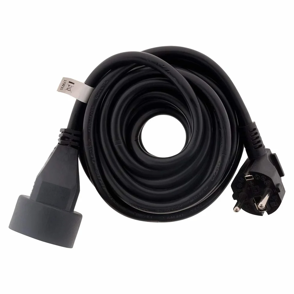 Zenitech Przedłużacz 16A HO5VV F 3G1,5mm² czarny 5 m