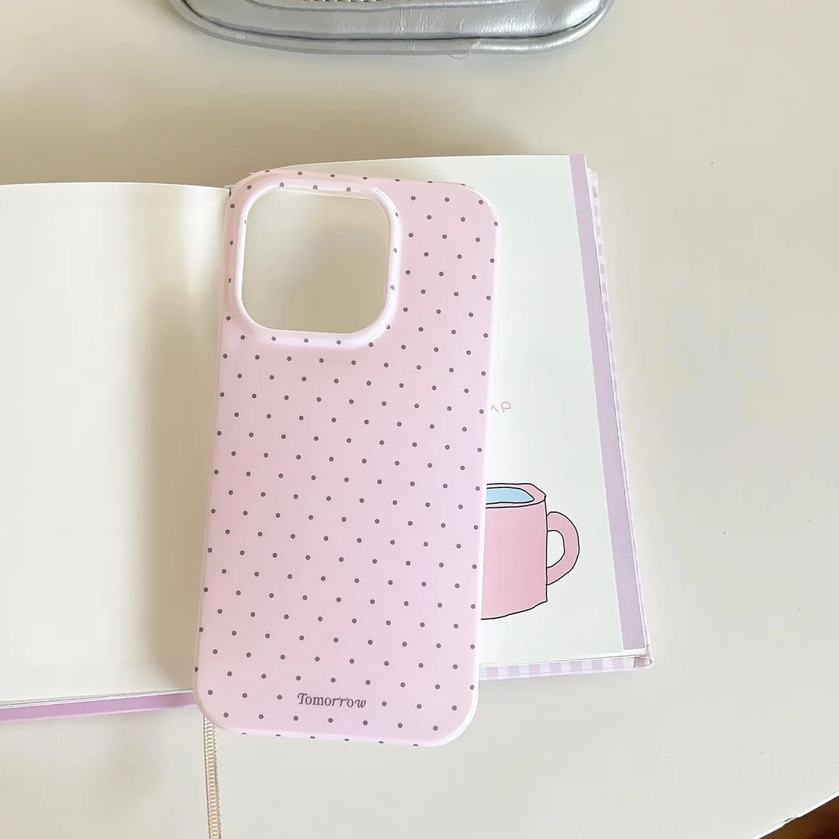 Etui na iPhone 17 Pro Max TPU różowe z wzorem w kropki