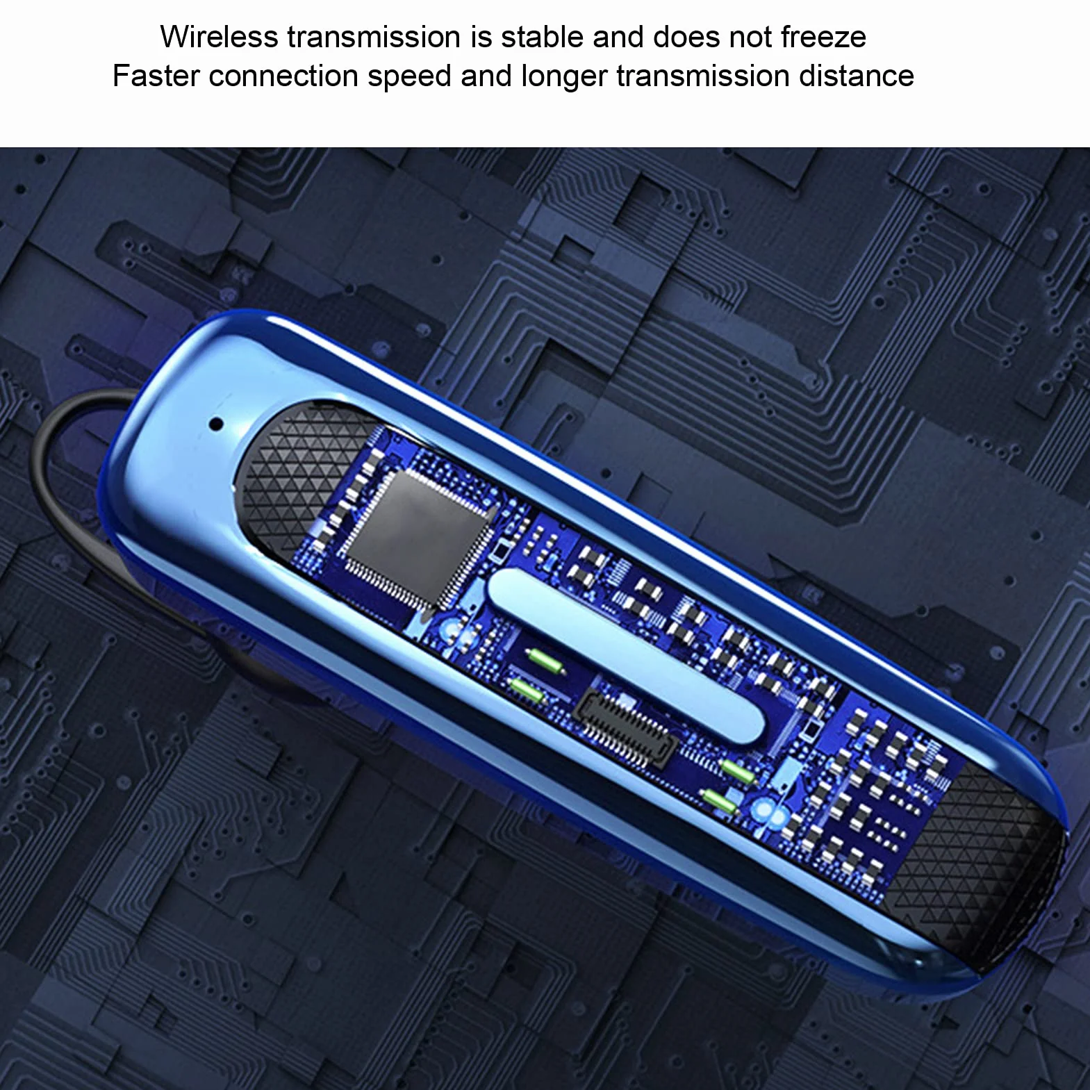 Zestaw Słuchawkowy Bluetooth z Jednym Uchem, Bezprzewodowa Słuchawka do Zestawu Głośnomówiącego, Obsługa połączeń HD, Inteligentna Redukcja Szumów (Czarny i niebieski)