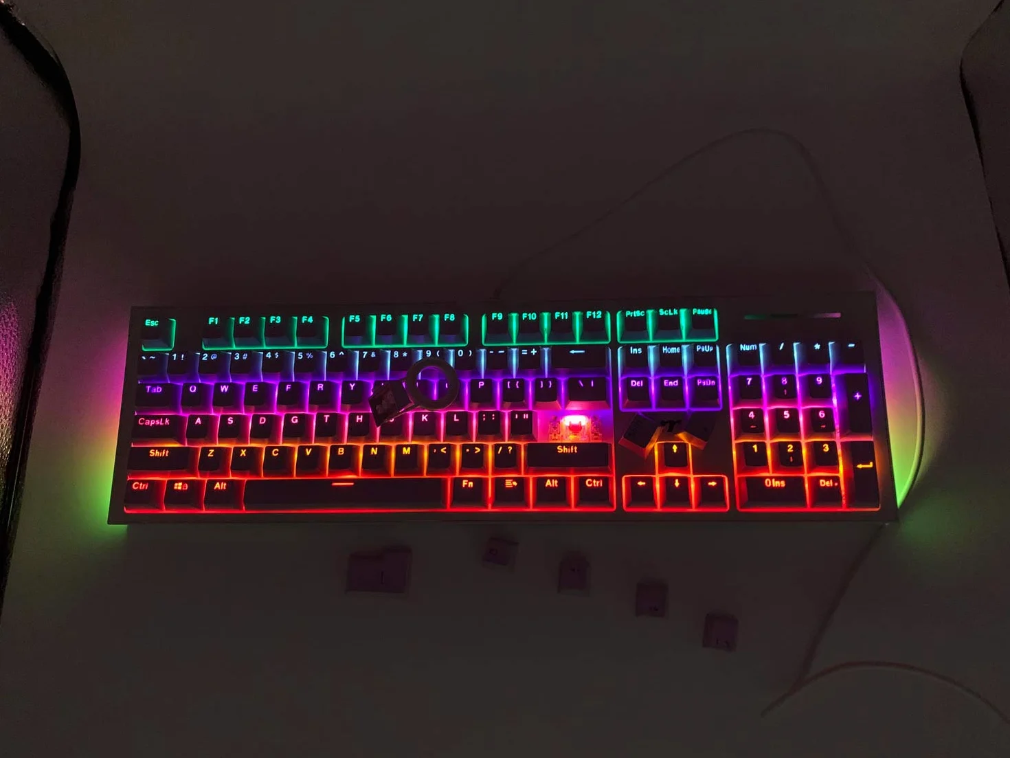 Nasadki na klawisze 104 Doubleshot ABS profil OEM do gier DIY klawiatura mechaniczna (fioletowe)