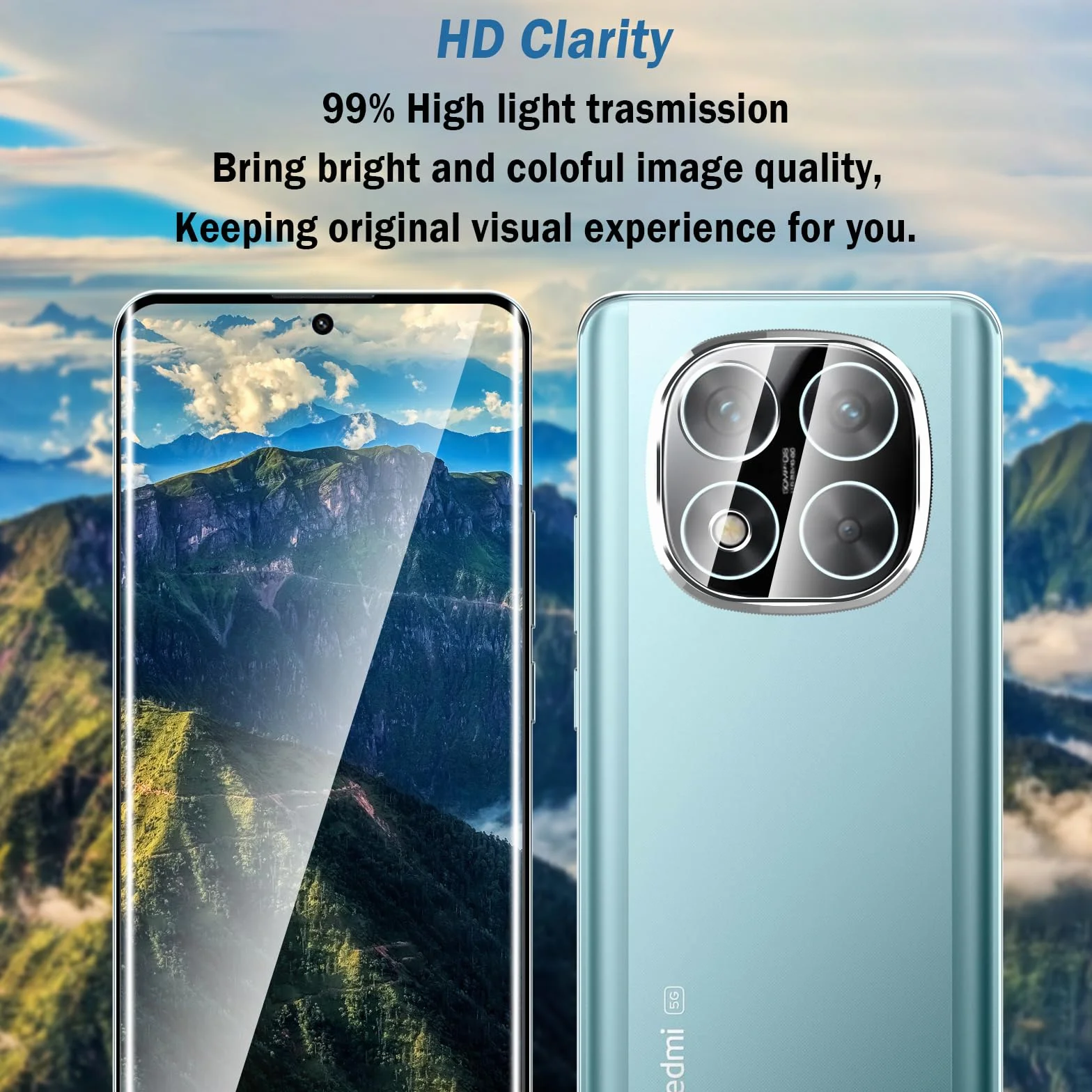 Szkło hartowane do Xiaomi Redmi Note 14 Pro+ 2+2 Pakiet Ochraniacz ekranu i osłona obiektywu 9H HD-Clear