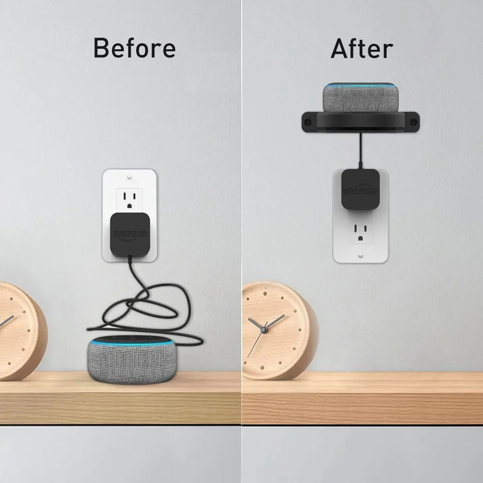 Keenso Głośnik Montażowy na ścianie ABS Uchwyt do Echo Dot 4. Generacja, Bezpieczny Projekt Blokady