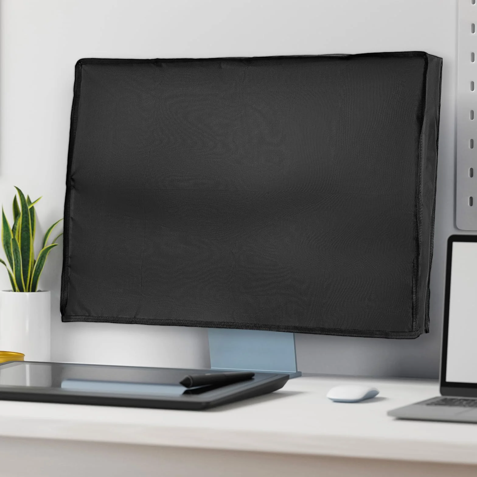 Czarne etui na monitor 24", all-inclusive etui na ekran 420D, tkanina Oxford, ochrona przed kurzem, wodoszczelna osłona na ekran PC