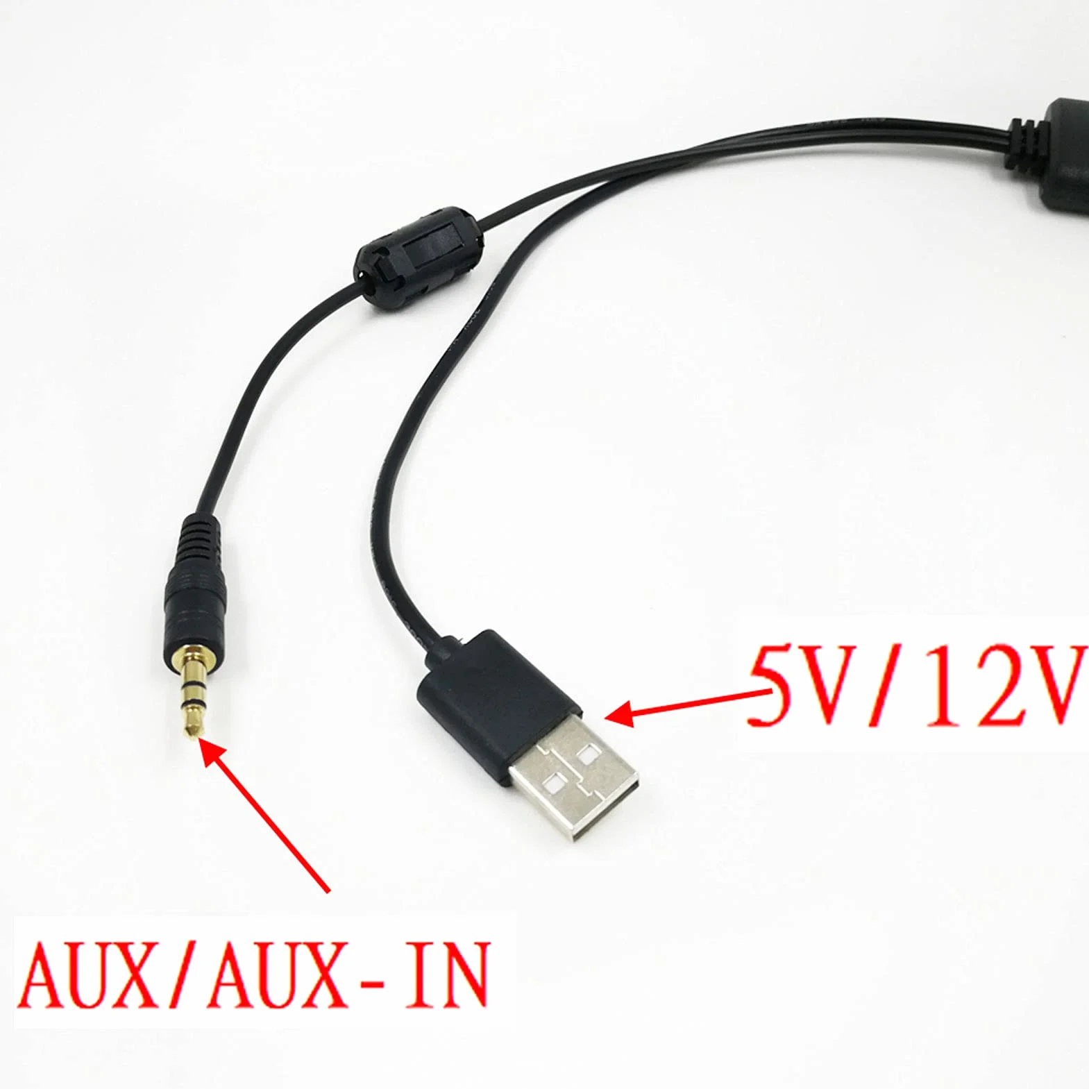 Aramox samochodowy odbiornik Bluetooth, port USB 3,5 mm AUX + 5 V/12 V, bezprzewodowy odbiornik Bluetooth 5.0, odtwarzacz muzyczny, złącze adaptera audio