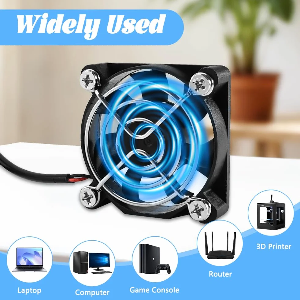 2 sztuki bezszczotkowych wentylatorów USB 50 mm 5 V PC wentylator USB 5010 50 x 50 x 10 mm, mini wentylator do komputera Makerbot do PC CPU, obudowa komputera, drukarka 3D