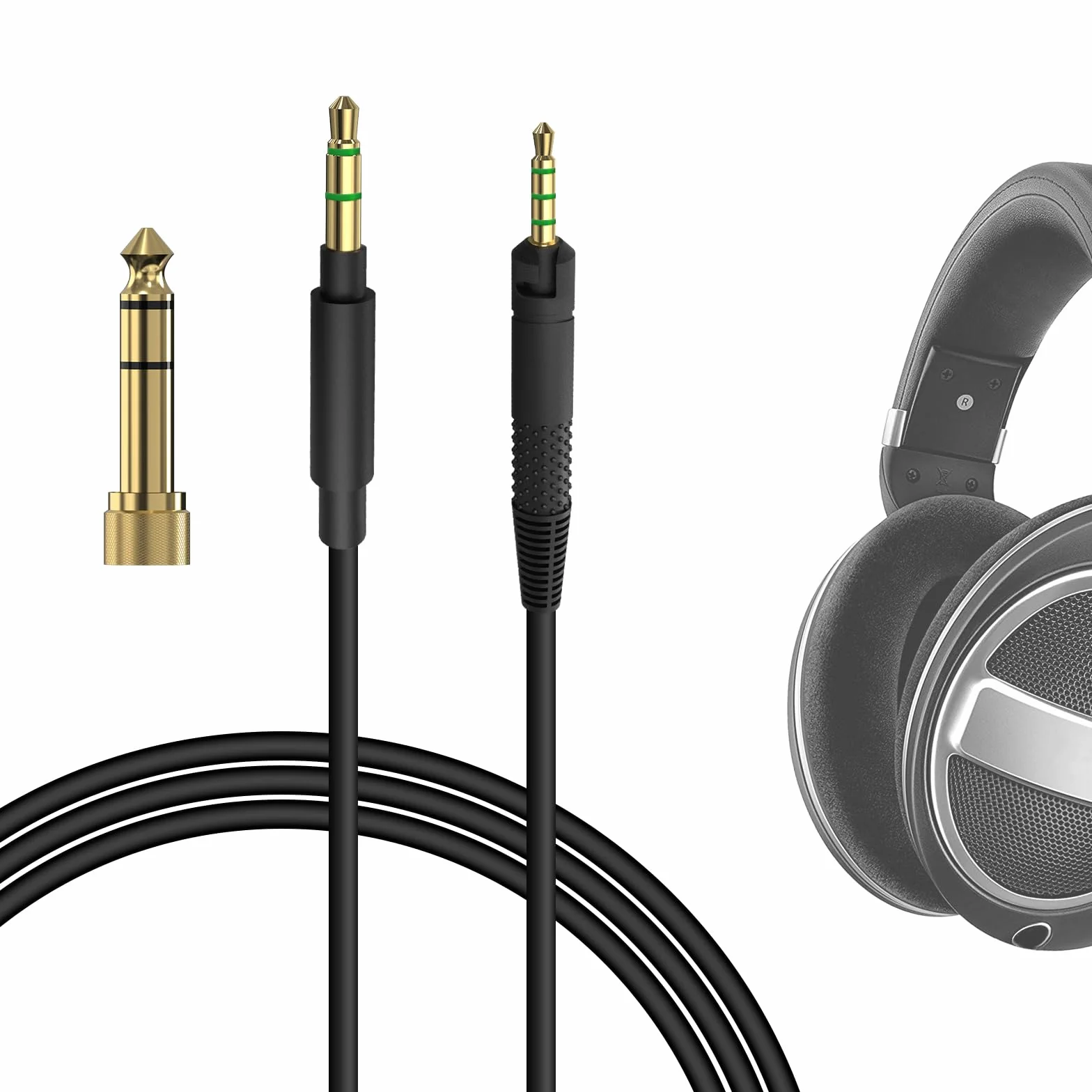 Kabel audio Geekria kompatybilny z słuchawkami Sennheiser HD 620S/599/599SE/598/598SE/560S/400PRO/579/569/550/505, 3,5 mm na 2,5 mm, zamienny kabel stereo (5,6 ft/1,7 m)
