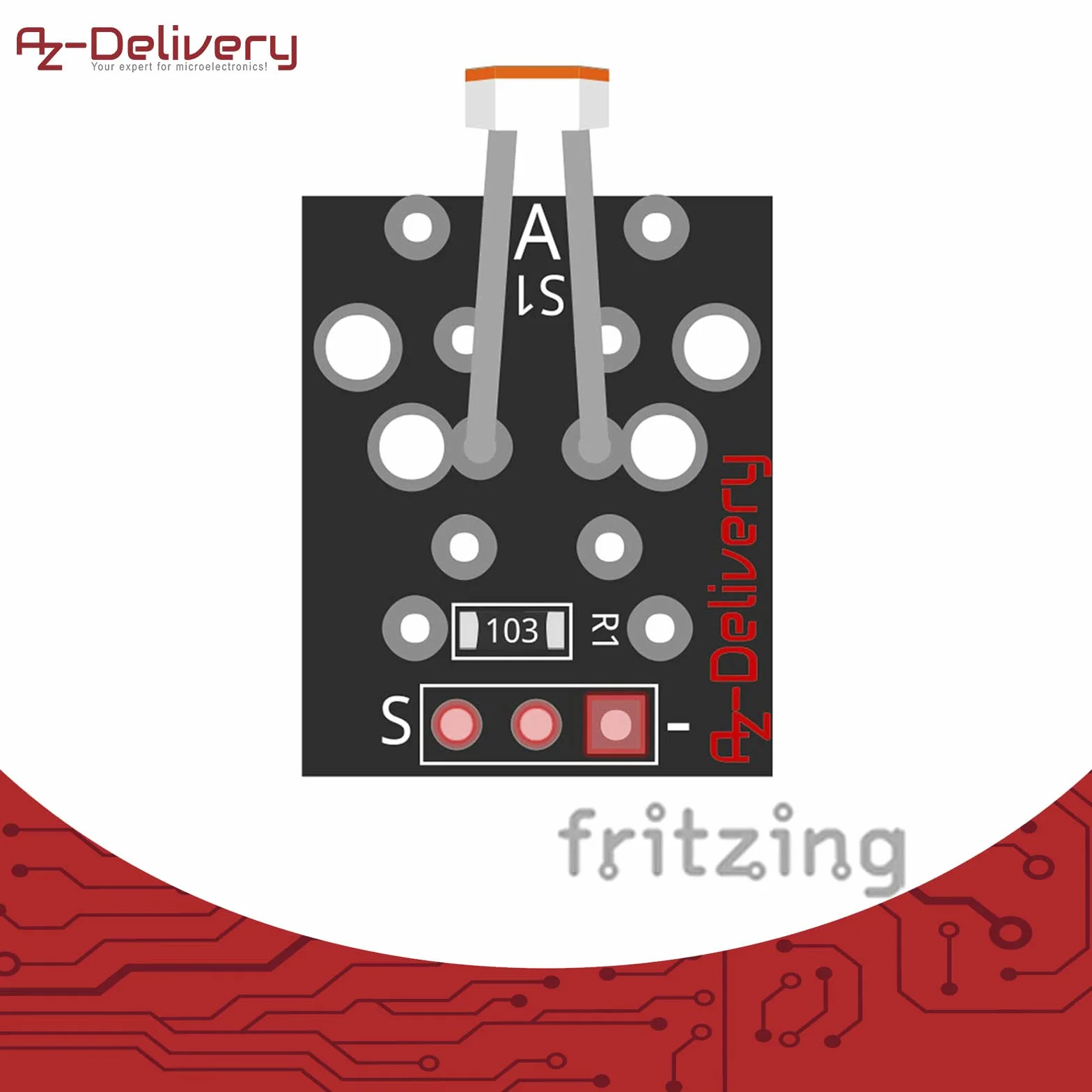 AZDelivery 3 x KY-018 Photo LDR Resistor Diode Photo Resistor czujnik kompatybilny z Arduino i Raspberry Pi, w tym eBook!