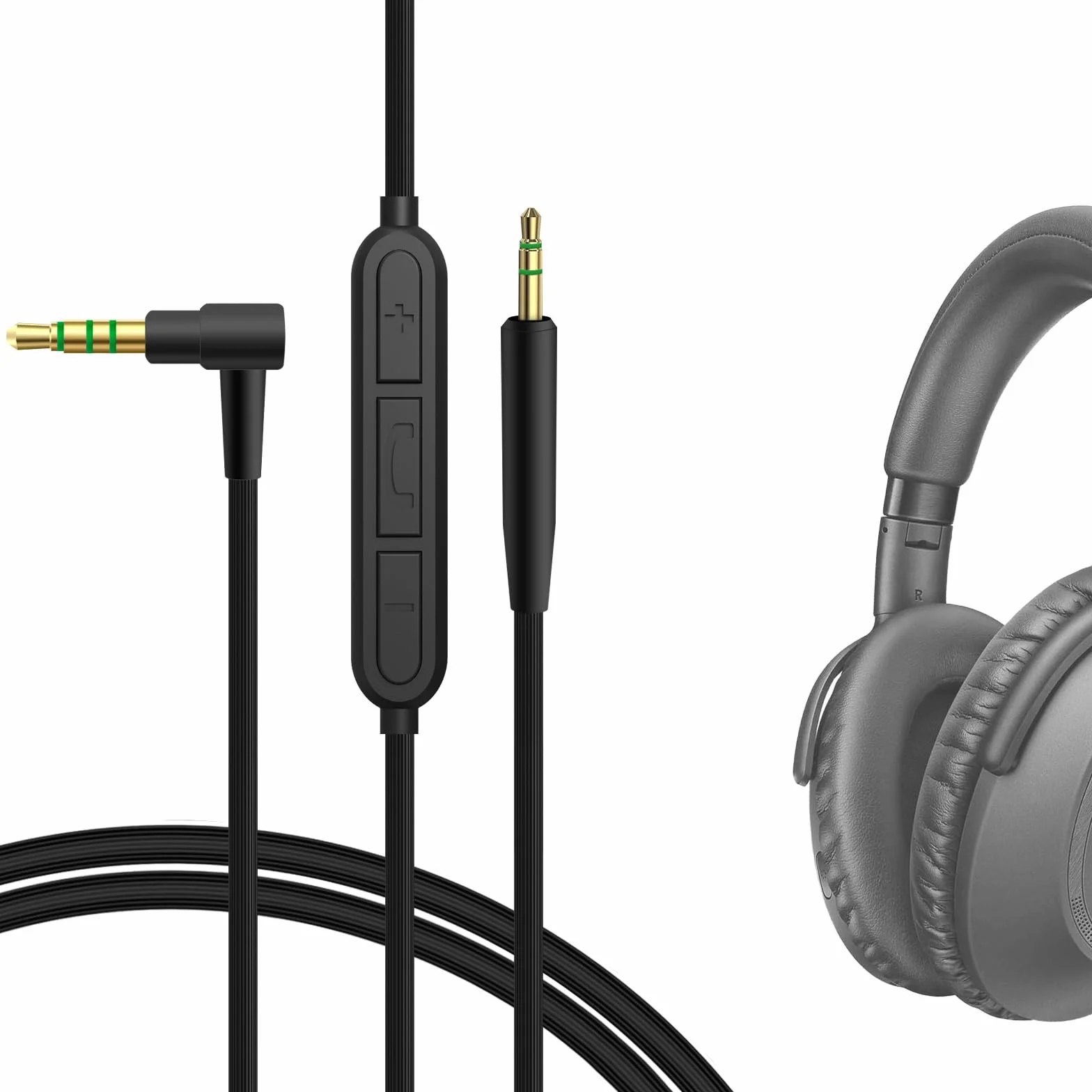 Kabel audio z mikrofonem Geekria do Sennheiser Momentum 4, PXC 550, ACCENTUM Plus, 2,5 mm do 3,5 mm 1,2 m