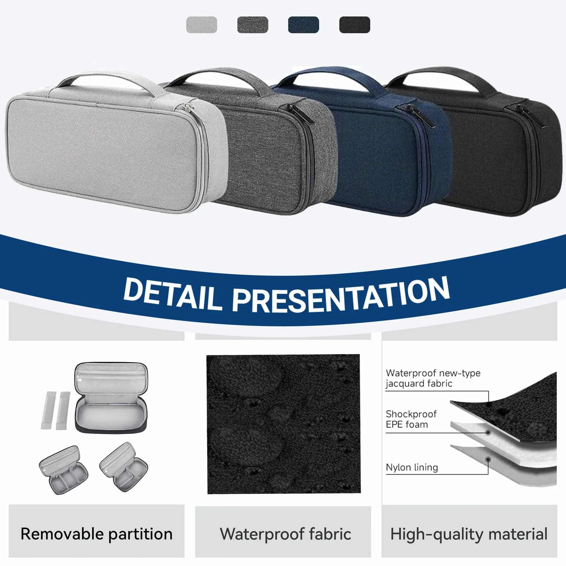 Travel Essentials Tech etui na elektronikę, organizer, etui ze zdejmowanymi przegrodami na ładowarki, kable i akcesoria, przenośne (czarne)
