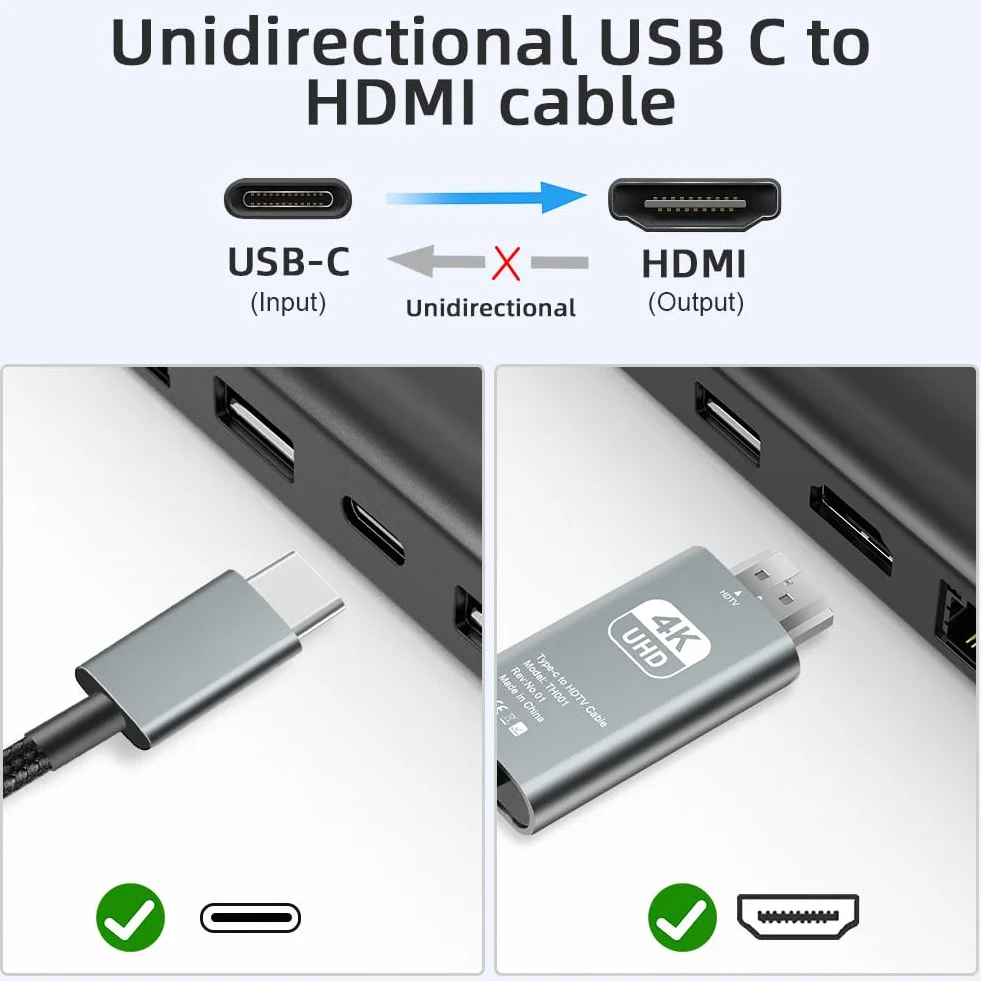 AXFEE Kabel USB C do HDMI 2 m 4K 60 Hz Ultra High Speed UHD