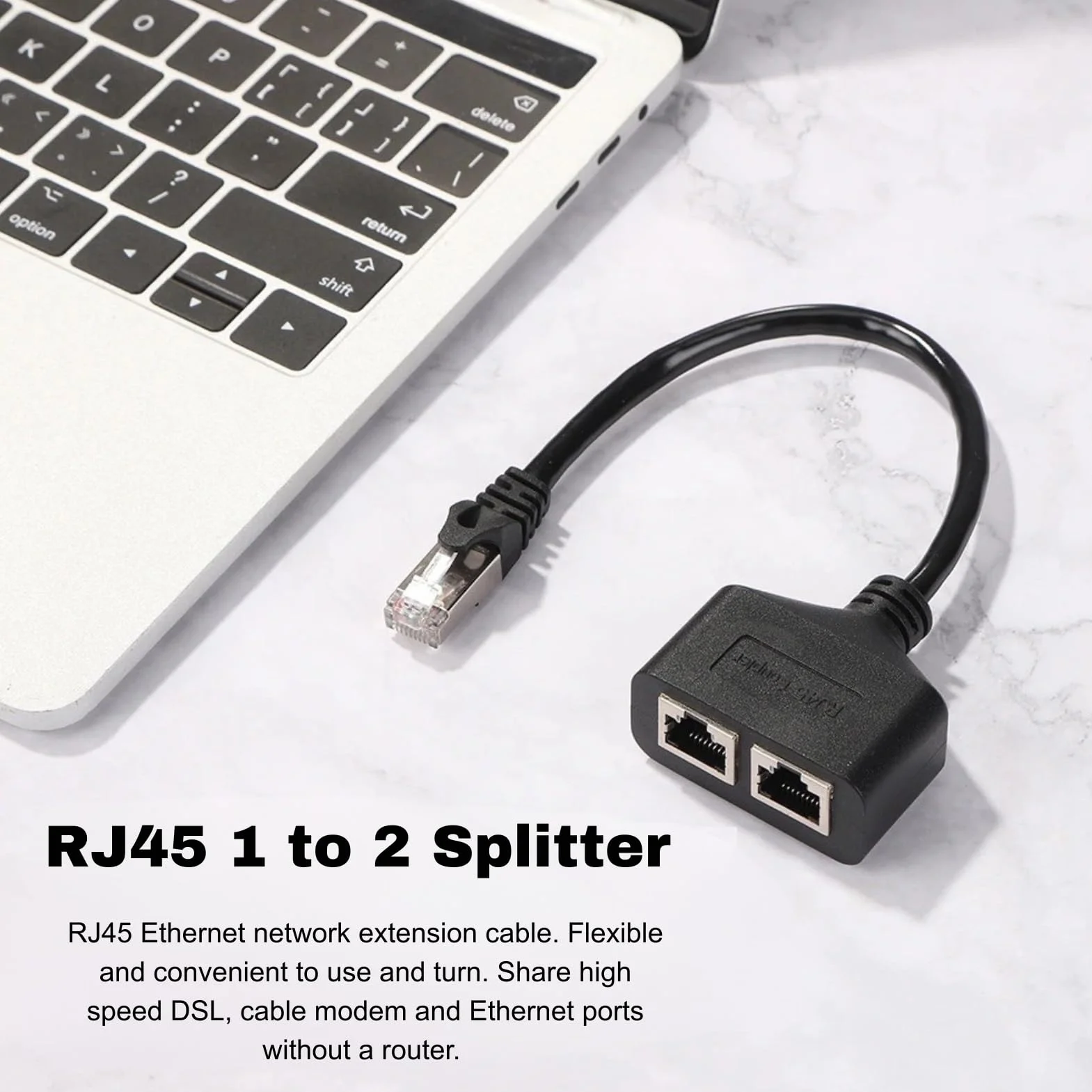 Adapter rozgałęźnika RJ45 1 na 2 Ethernet do domowego biura