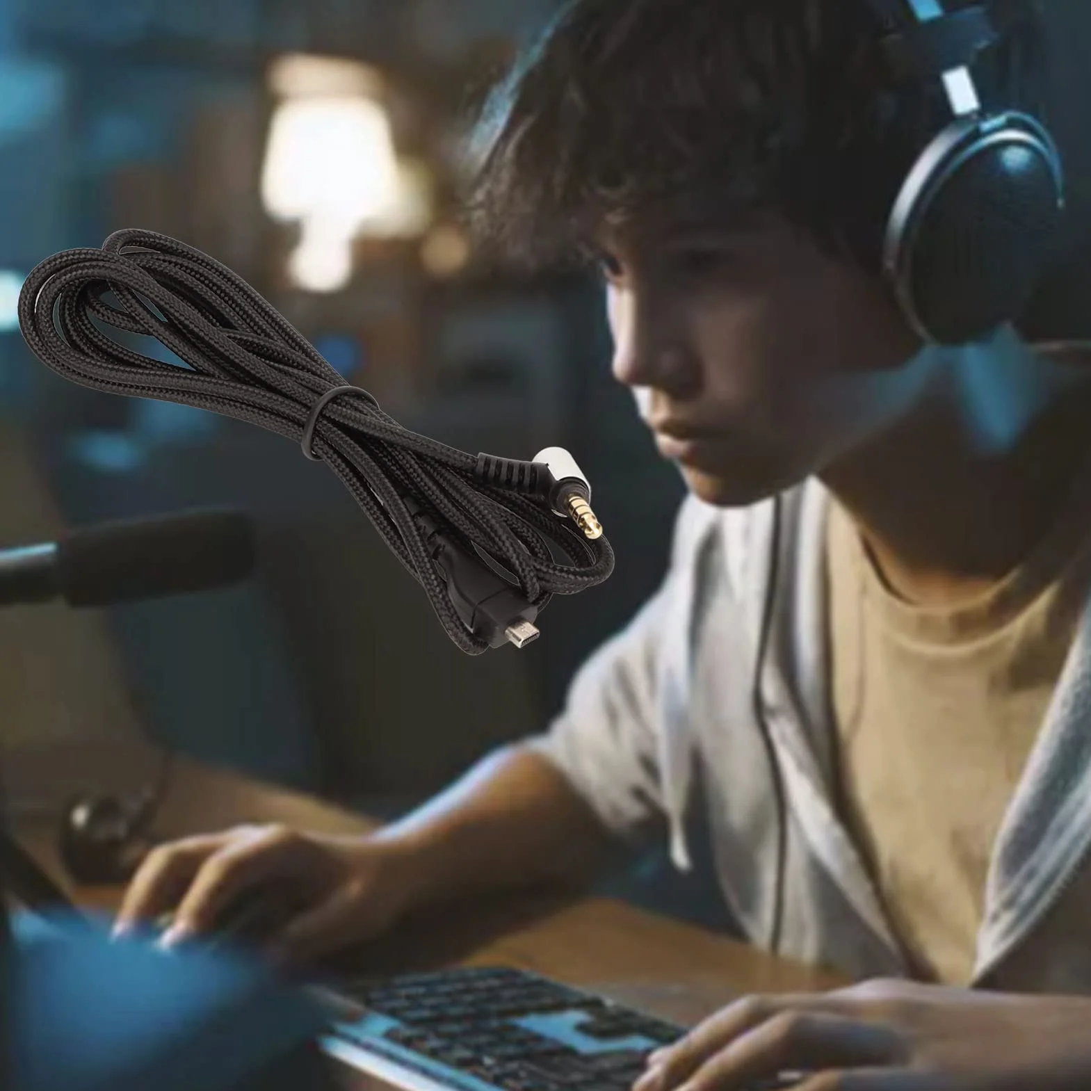 Kabel do Zestawu Słuchawkowego do Gier, Wymienny Przewód OFC Kabel Słuchawkowy do Słuchawek, do SteelSeries Arctis 3, do Arctis Pro, do Arctis 5, do Arctis 7, do Arctis Prime, do Arctis Pro
