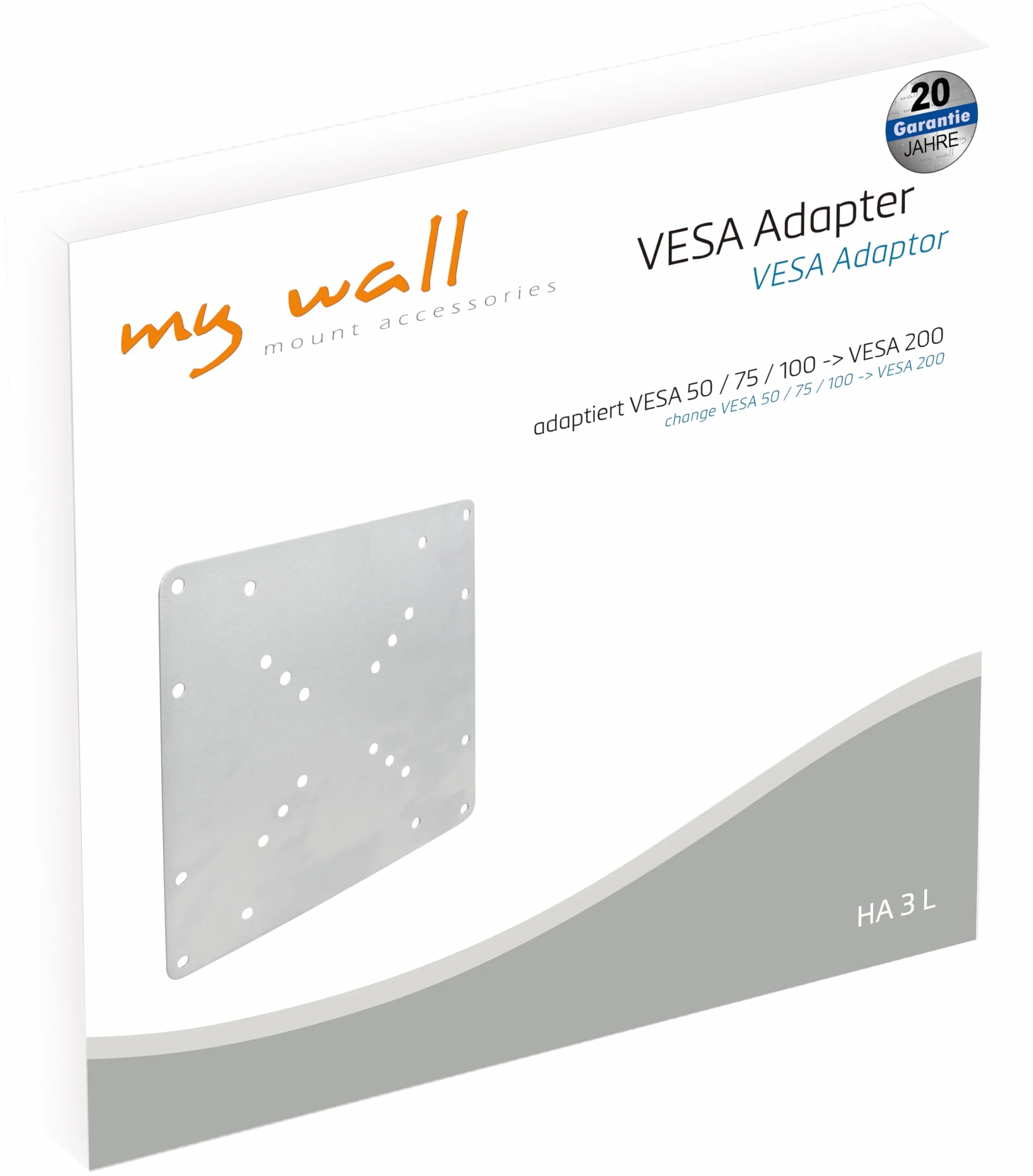 mywall HA3L uniwersalny adapter VESA 50/75/100x200 powiększony uchwyt do monitora ścienny