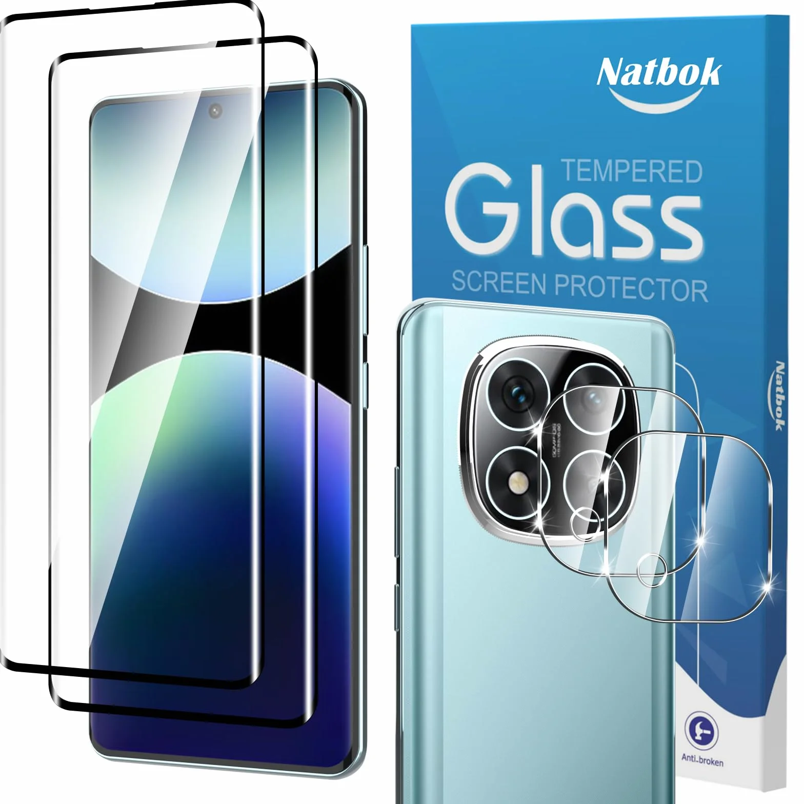 Szkło hartowane do Xiaomi Redmi Note 14 Pro+ 2+2 Pakiet Ochraniacz ekranu i osłona obiektywu 9H HD-Clear