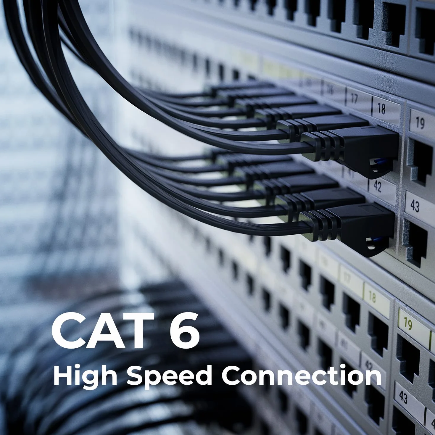 deleyCON 10x 0,25m CAT6 Płaski Kabel Sieciowy 1000 Mbit Gigabit LAN - Cat 6 RJ45 Ethernet Patchkabel Cienki Przewód Instalacyjny Płaski - do Internet Switch Router Modem Patchpanel - Czarny
