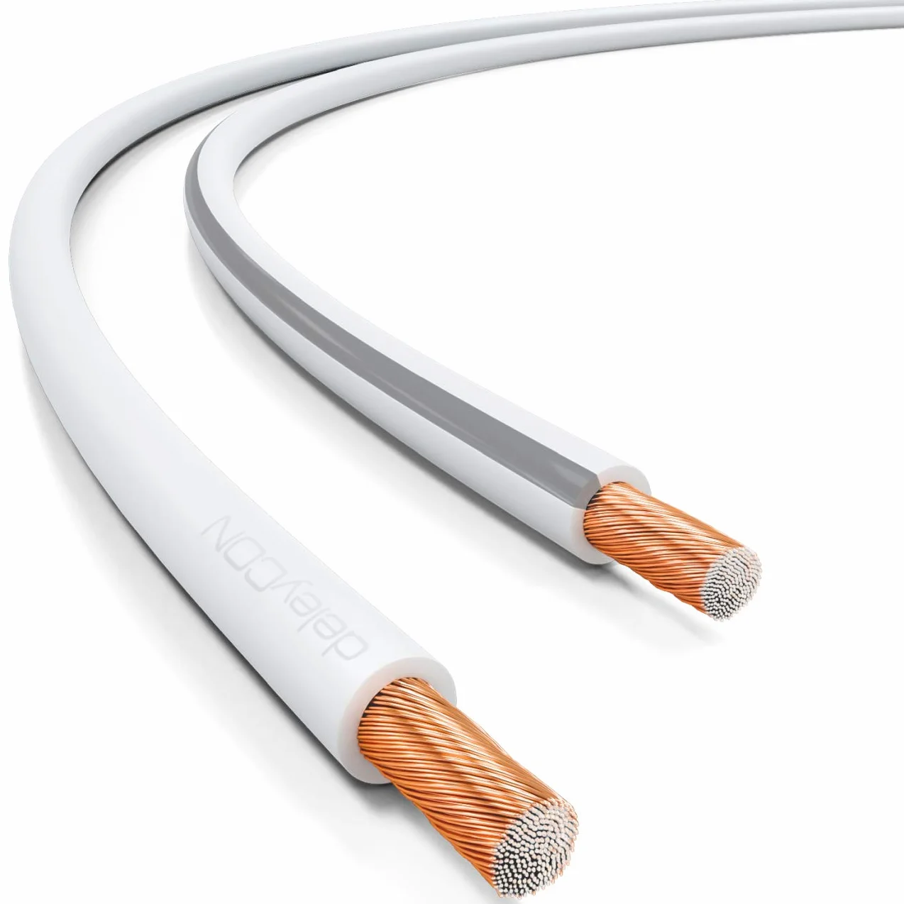 deleyCON 10m kabel głośnikowy 2x2,5mm² CCA biały