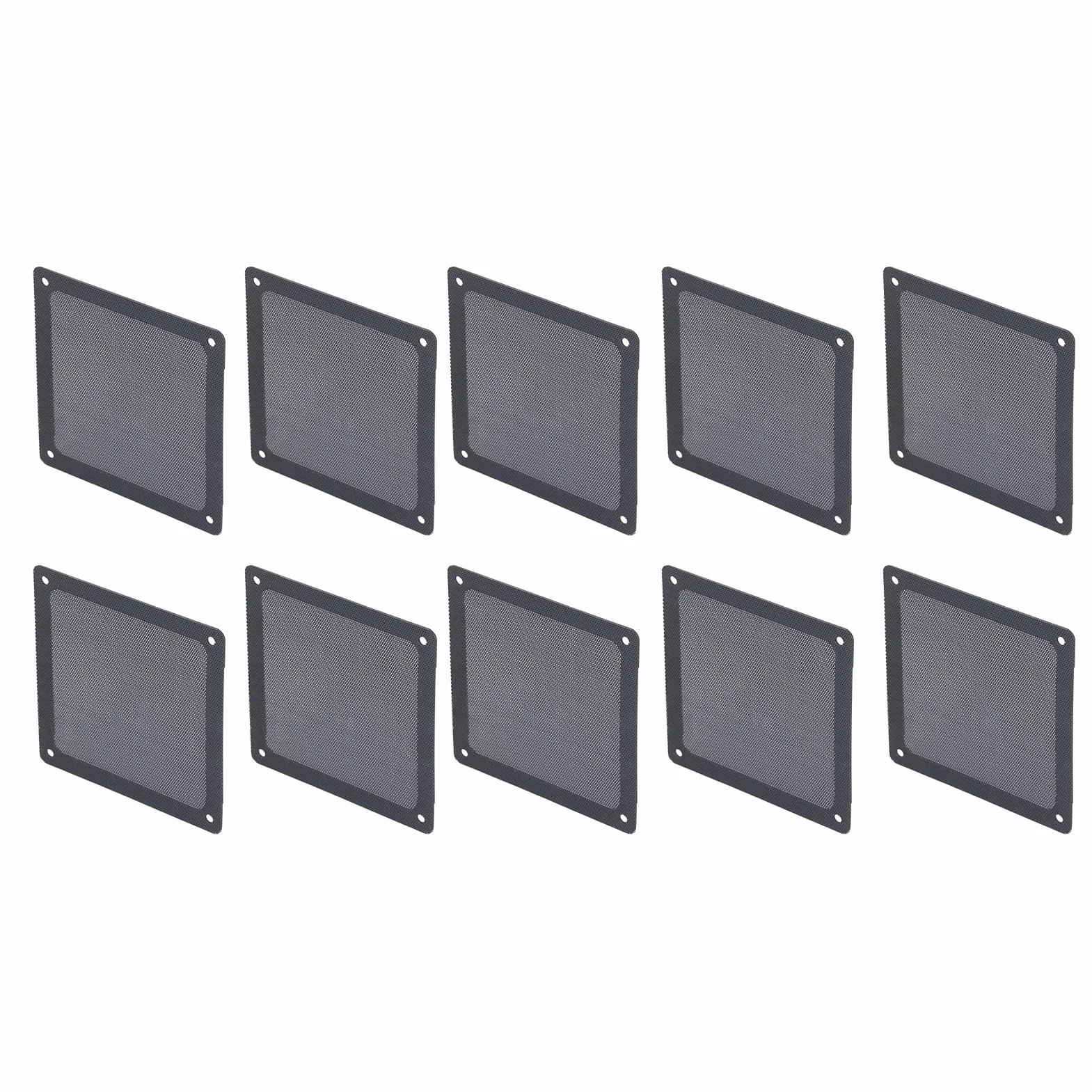 Filtr Przeciwpyłowy Wentylatora Komputerowego, 10 szt. 120 X 120 Mm Magnes PCV Rama Obudowa Filtr Wentylatora Osłona Grilla Czarna, Małe Otwory Skutecznie zapobiegają Kurzowi,
