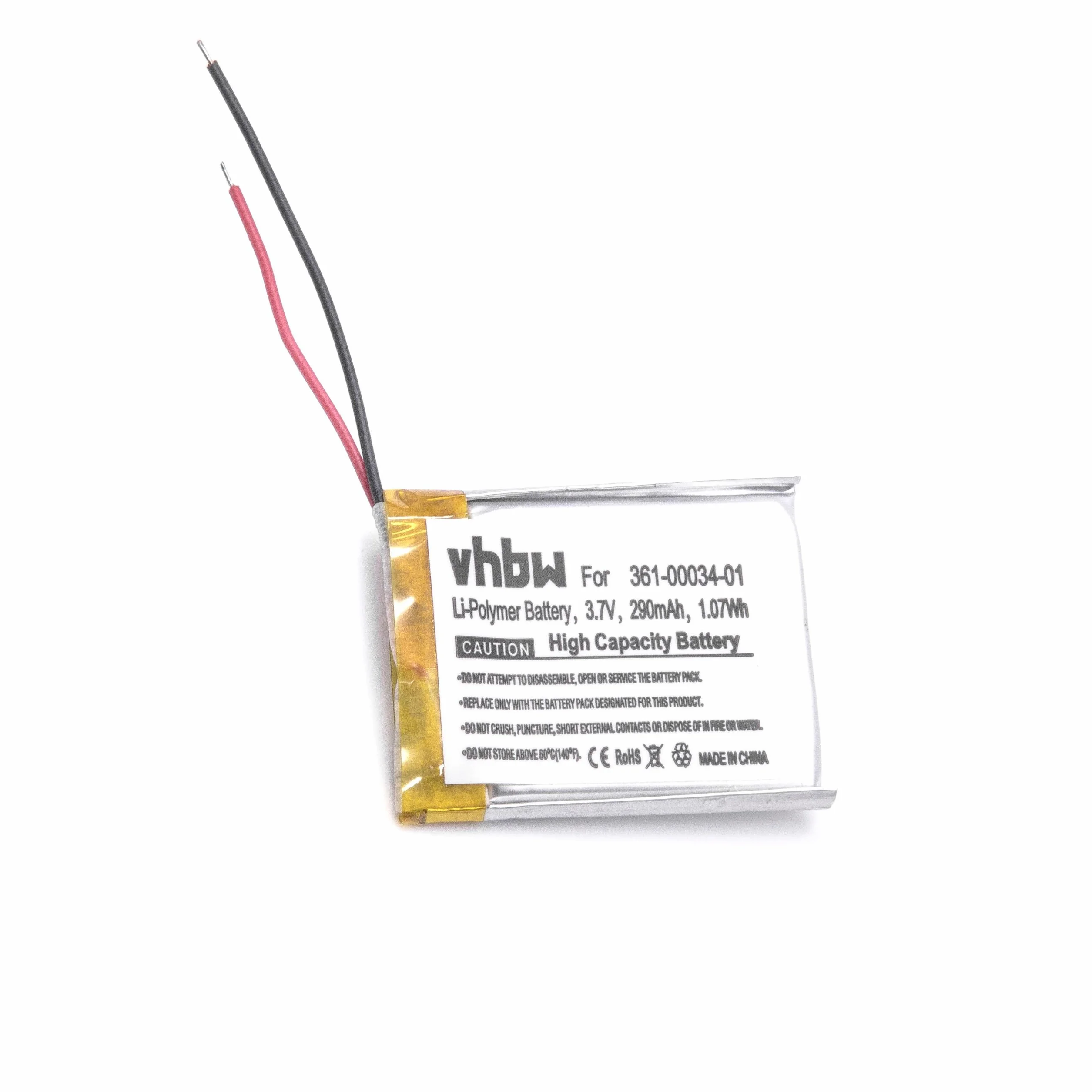 vhbw Bateria zamienna do Garmin 361-00034-01 do nawigacji GPS (290 mAh, 3,7 V, litowo-jonowa)