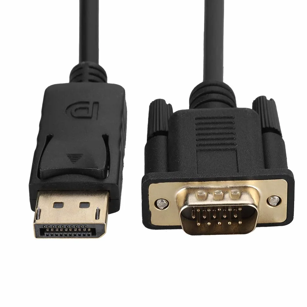 Sonew Adapter DisplayPort na VGA, 1,8 m 1080P HD Mini Dp na VGA konwerter kabla do laptopa PC