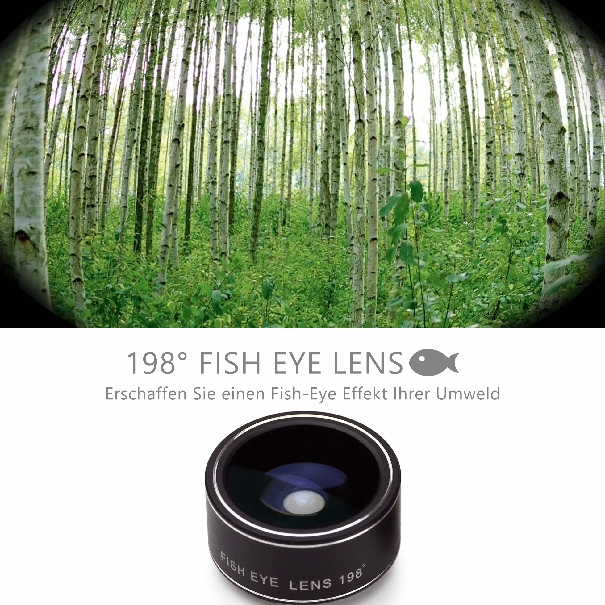 MyGadget Handy Lens Set - 180 ° Fisheye + 0,65x Szeroki kąt + 10x Macro Lens - Zestaw kamer do smartfona i tabletu, w tym iPad, iPhone Samsung