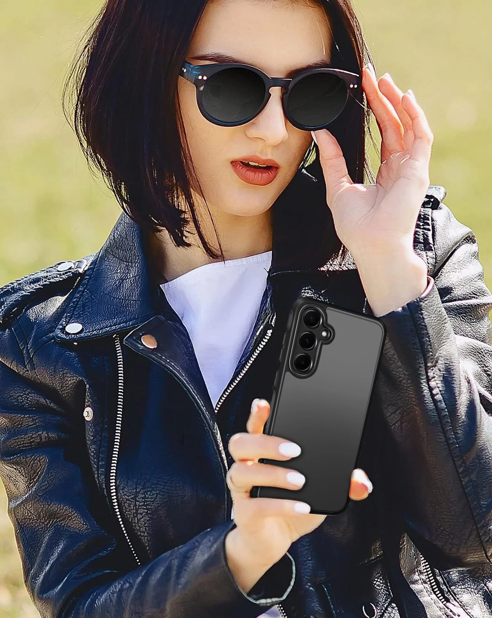 iVoler Etui do Samsung Galaxy A55 5G z 2x szkłem hartowanym, matowe, czarne, ochrona aparatu, standard wojskowy