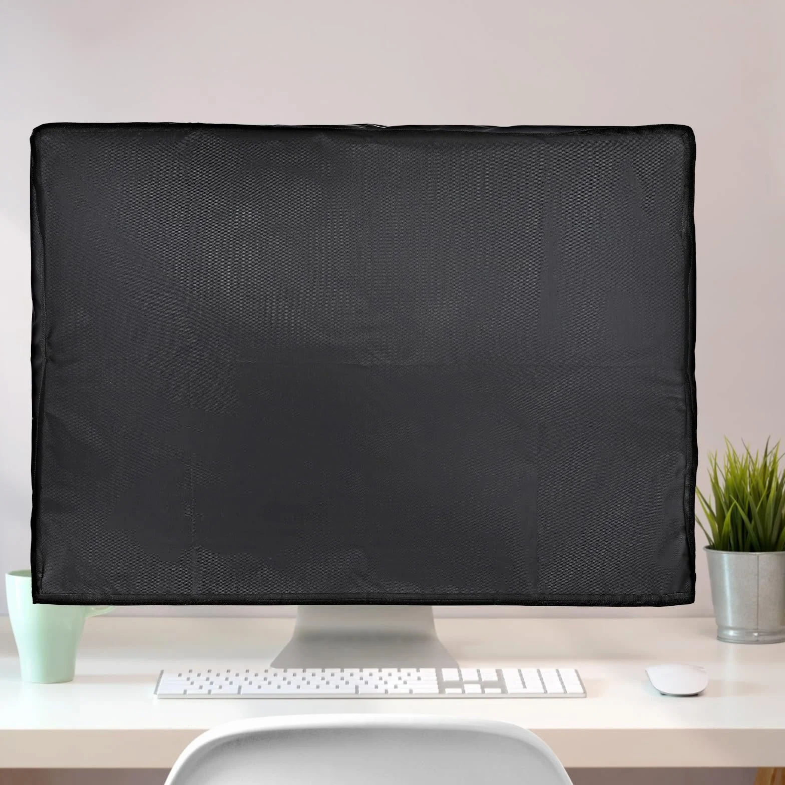 Czarne etui na monitor 24", all-inclusive etui na ekran 420D, tkanina Oxford, ochrona przed kurzem, wodoszczelna osłona na ekran PC