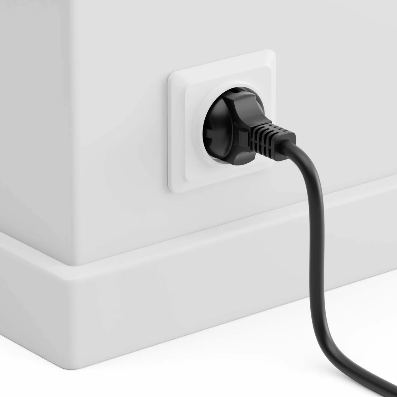 deleyCON 3,0m Kabel Zasilający Przewód Sieciowy Linia Prądu do Urządzeń Wtyk Ochronny Typ F (CEE 7/7) na Gniazdo C13 PC Komputer Monitor Drukarka Projektor - Czarny