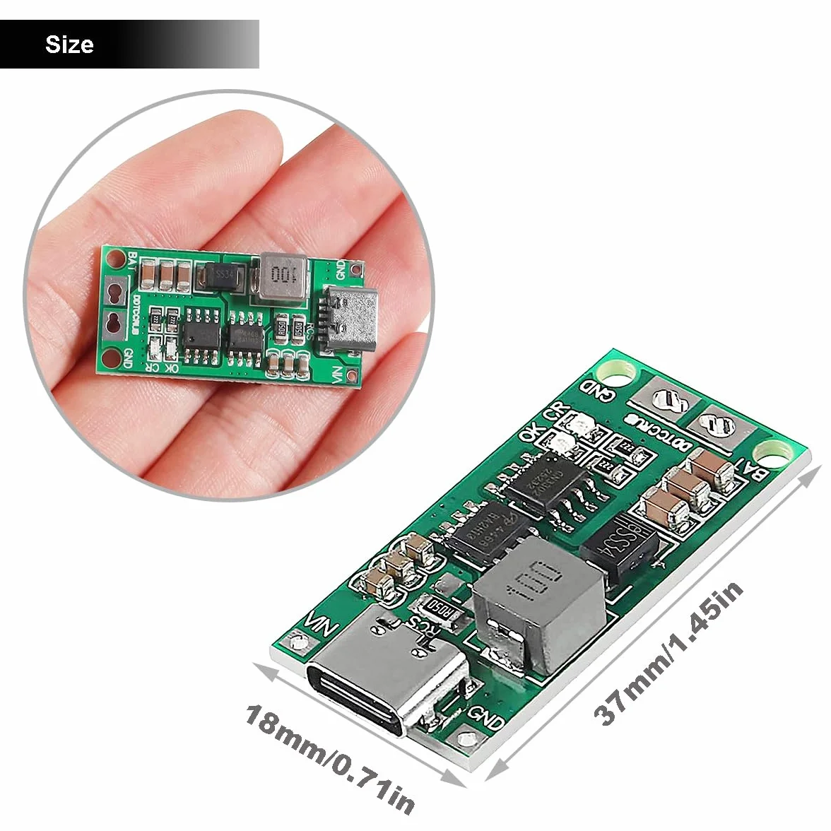 2 szt. 3S 2A Karta ładująca do baterii litowej USB typu C Moduł ochrony ładowarki 18650 12,6 V Przetwornica ciągu z kablem USB Type-C Czerwony i czarny