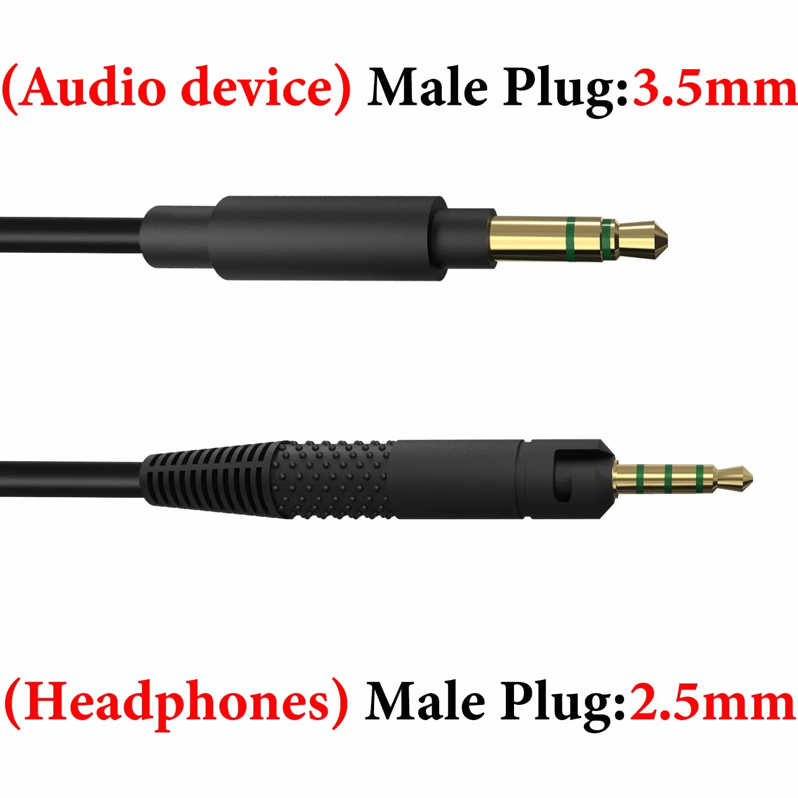 Kabel audio Geekria kompatybilny z słuchawkami Sennheiser HD 620S/599/599SE/598/598SE/560S/400PRO/579/569/550/505, 3,5 mm na 2,5 mm, zamienny kabel stereo (5,6 ft/1,7 m)