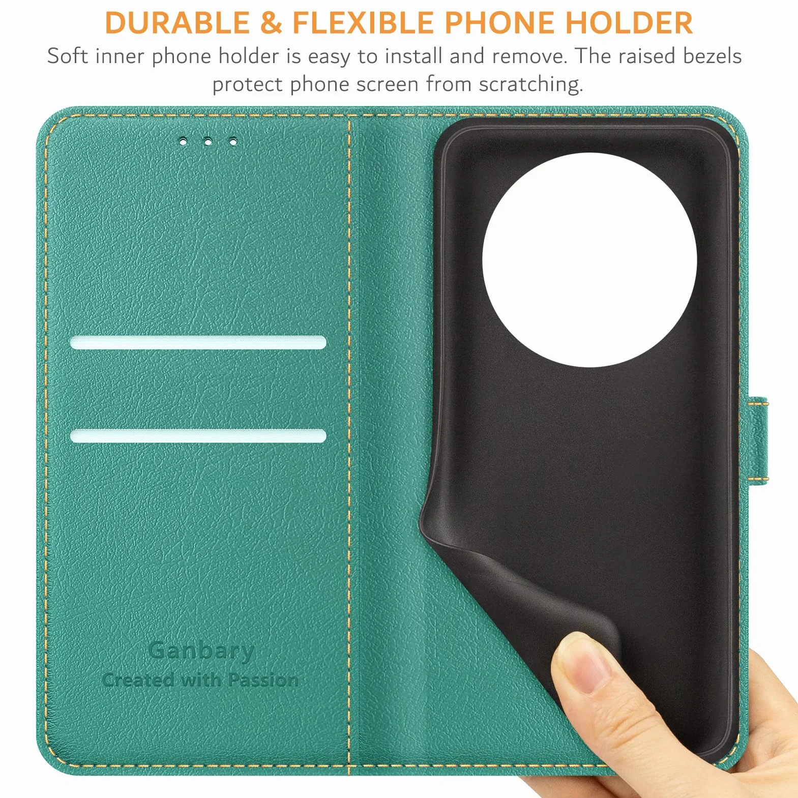 Etui kompatybilne z Honor Magic 8 Lite, skórzane etui z klapką, turkusowe