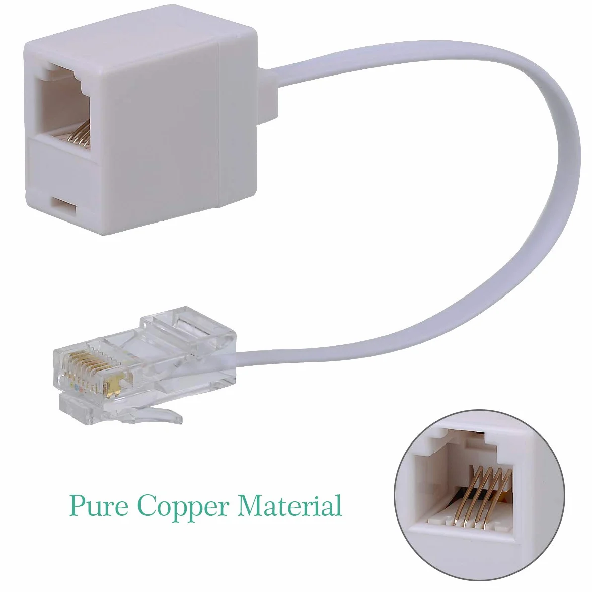 Adapter konwertera RJ45 na RJ11 żeński na męski 8P8C 6P4C 3 szt. biały