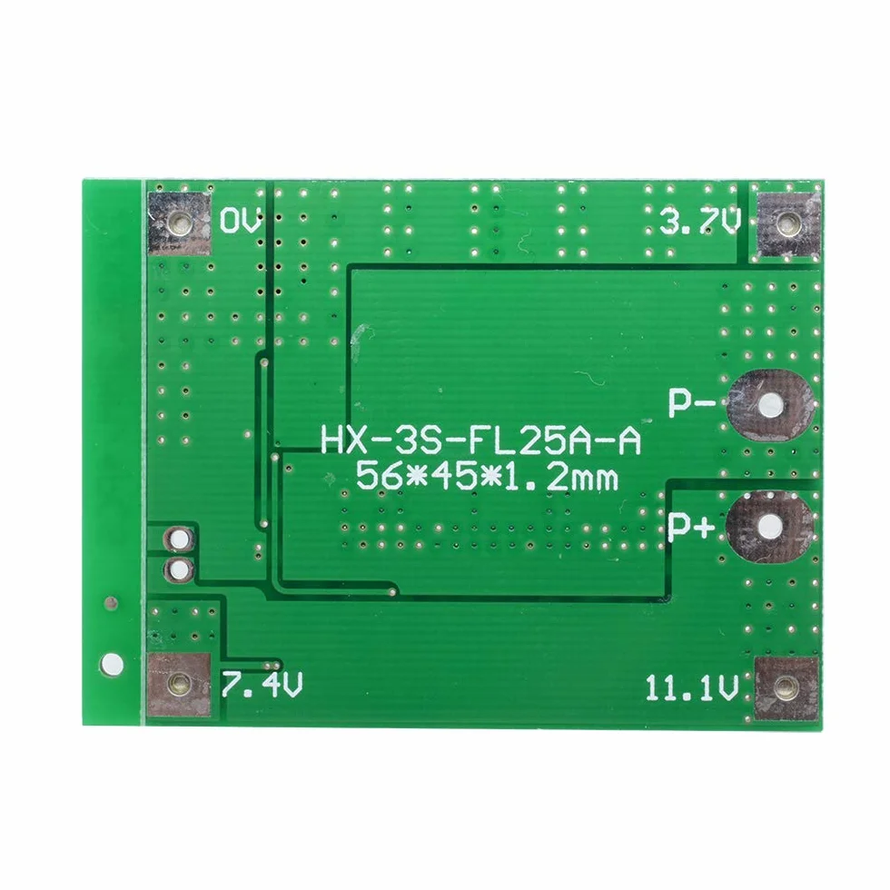2 szt. PCB Ochrona Board 25A 3S 11.1V 12,6V Li-ion 18650 Ładowarka litowa PCB BMS Płyta Ochronna Lipo Cell Moduł z równoważeniem obciążenia dla obecnego silnika wiertniczego