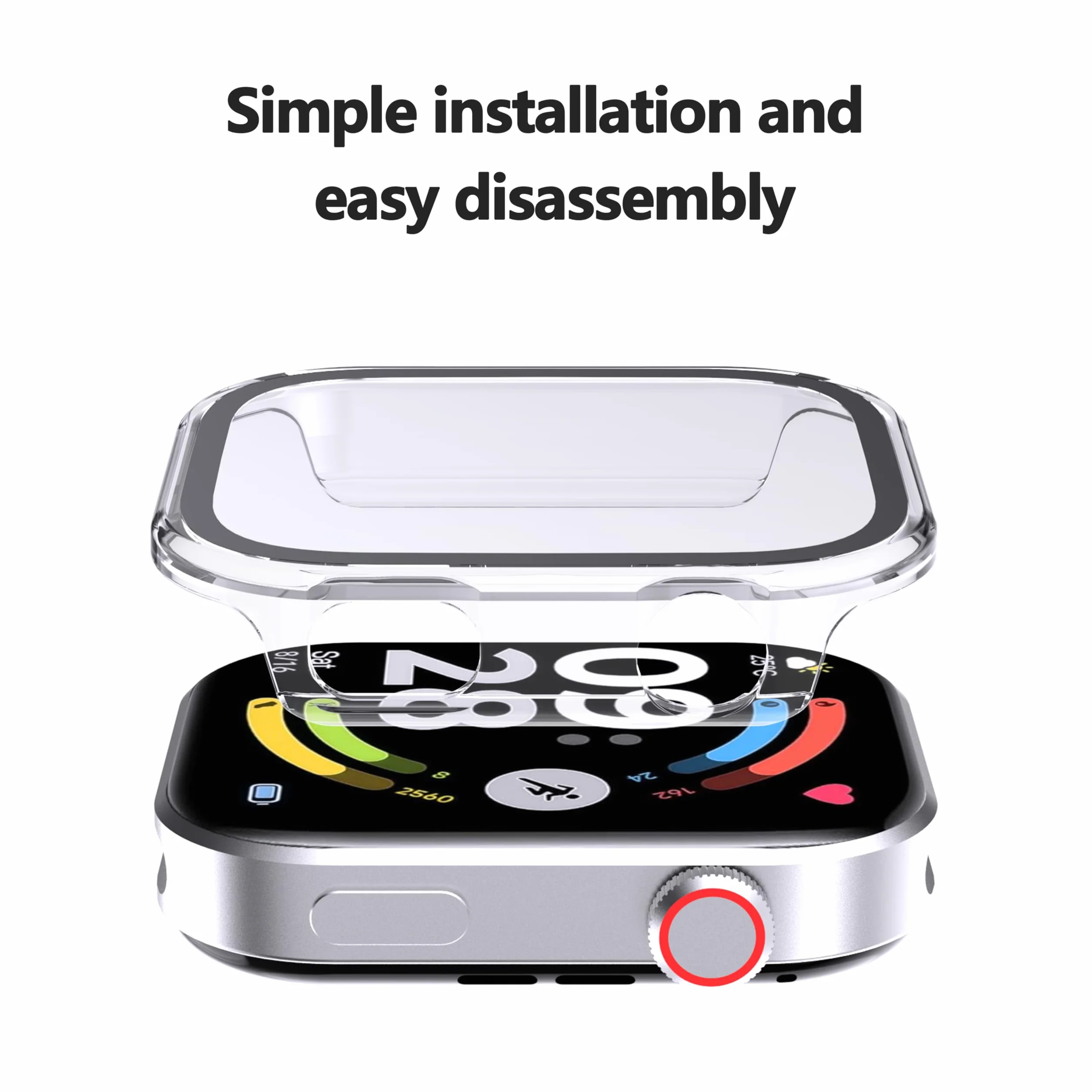 WFTE Etui do Redmi Watch 6 z osłoną ekranu ze szkła hartowanego, odporne na upadki, odporne na zarysowania, cienkie, twarde etui ochronne na cały korpus, odporne na wstrząsy i antypoślizgowe etui na