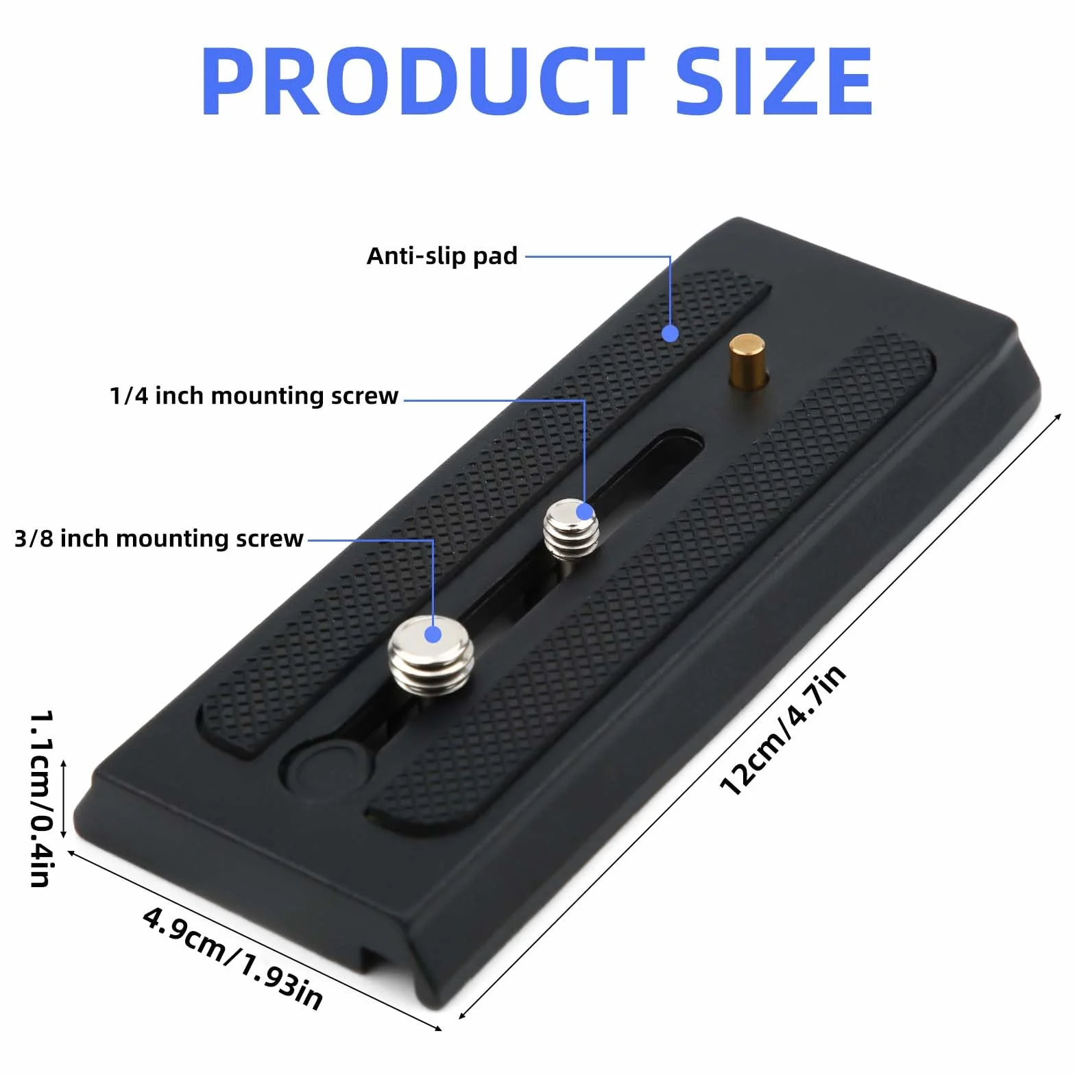 lasuroa Szybkozłączka do Statywu, Uniwersalna Płytka Montażowa do Aparatu ze Śrubami 1/4" i 3/8", Kompatybilny Adapter Szybkiego Łączenia Głowic Statywowych 501PL, GM001, M002, GM006