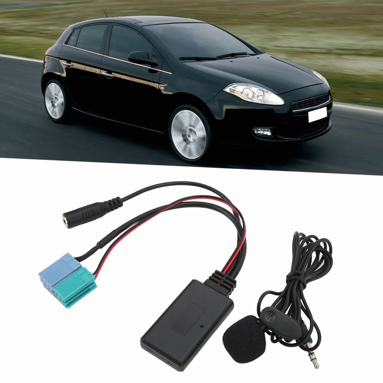 Kabel Samochodowy Bluetooth AUX IN 6+8-pinowy Adapter do Fiata Bravo 2007
