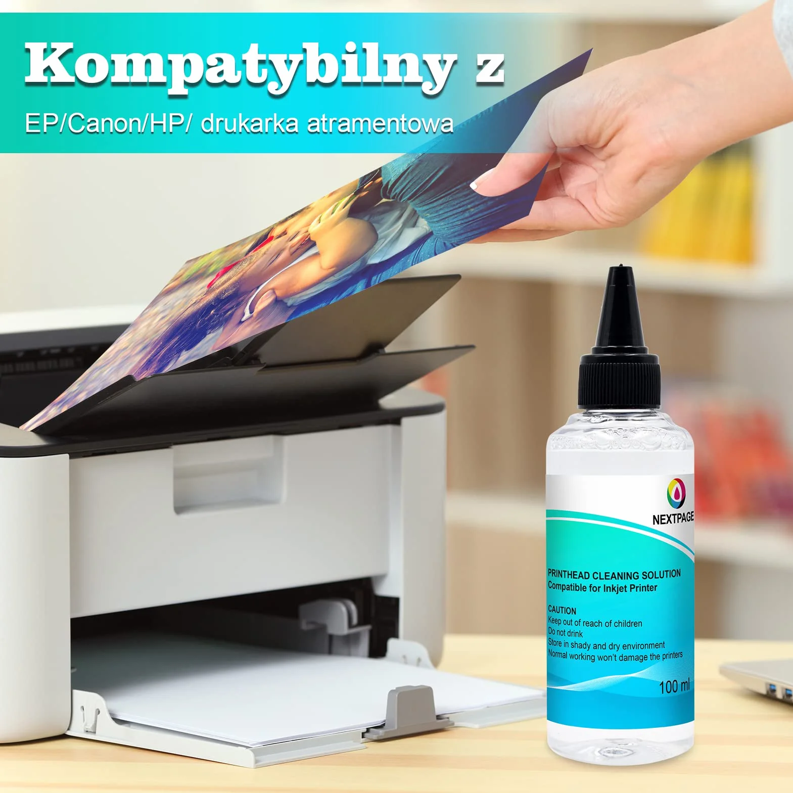 Płyn do czyszczeć głowicy drukującej Epson HP Canon Brother, 100 ml