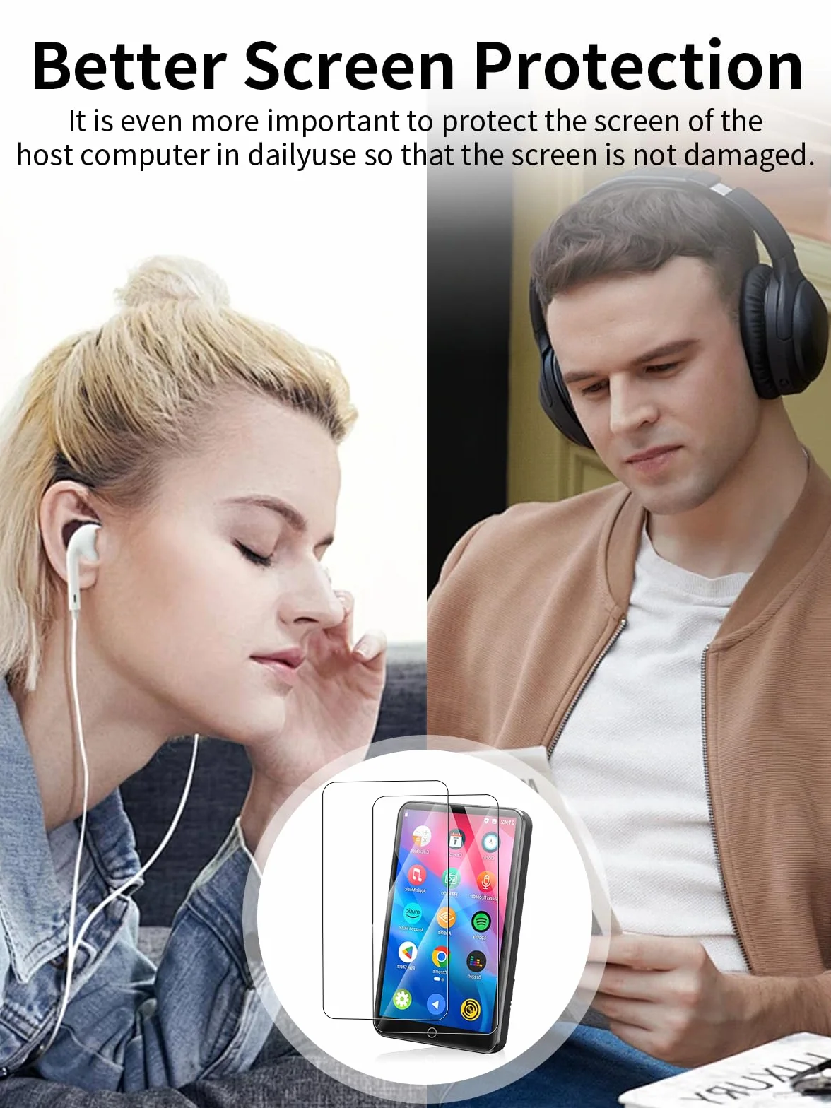 MECHEN H1Pro Ochraniacz ekranu odtwarzacza audio, odporny na zarysowania i odciski palców