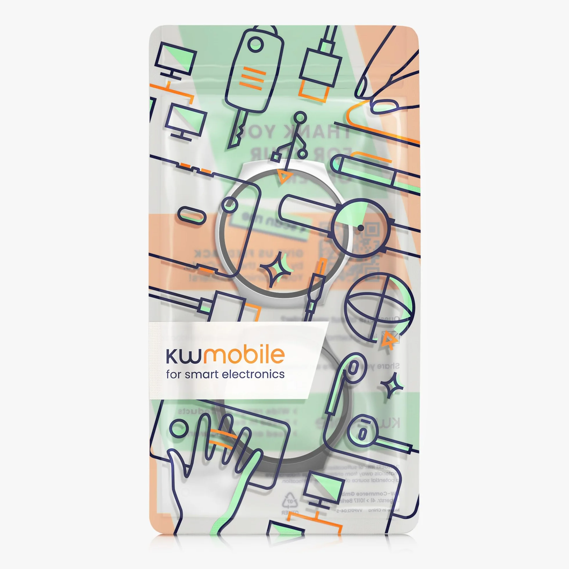 kwmobile Etui kompatybilne z Huawei Watch 5 46 mm obudowa z hartowanego szkła czarno-srebrna