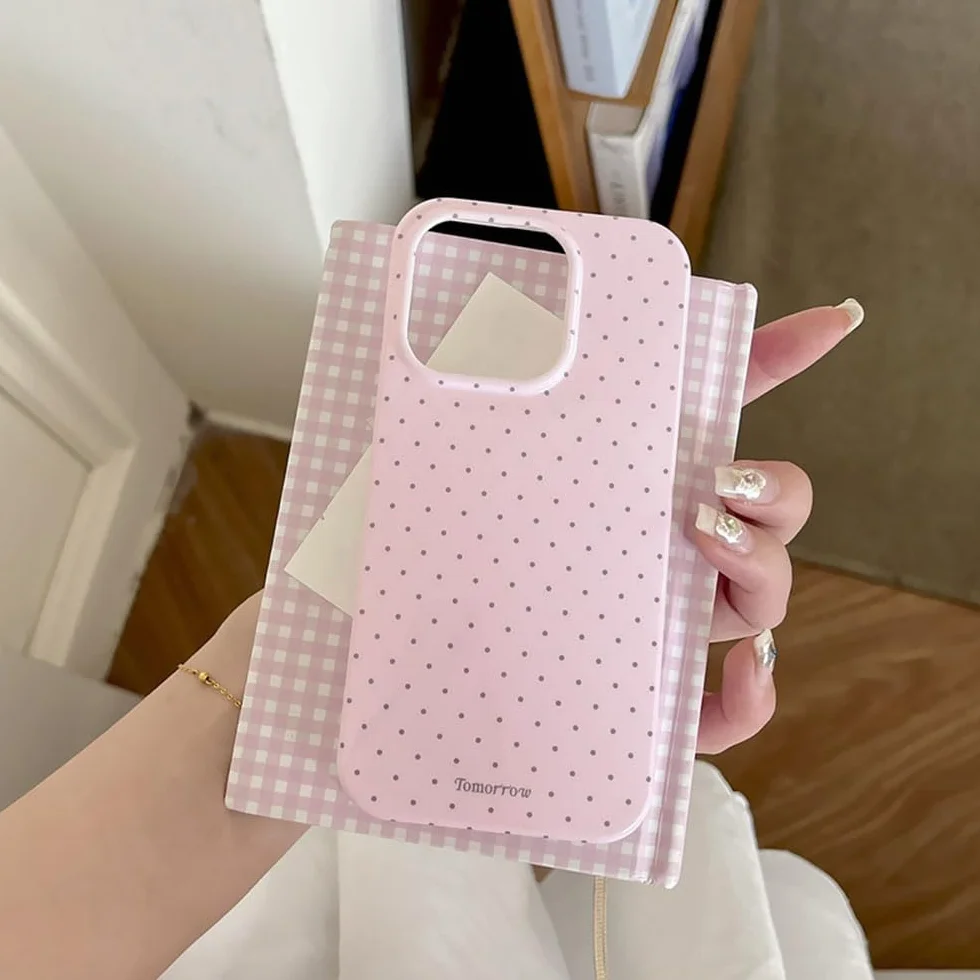 Etui na iPhone 17 Pro Max TPU różowe z wzorem w kropki