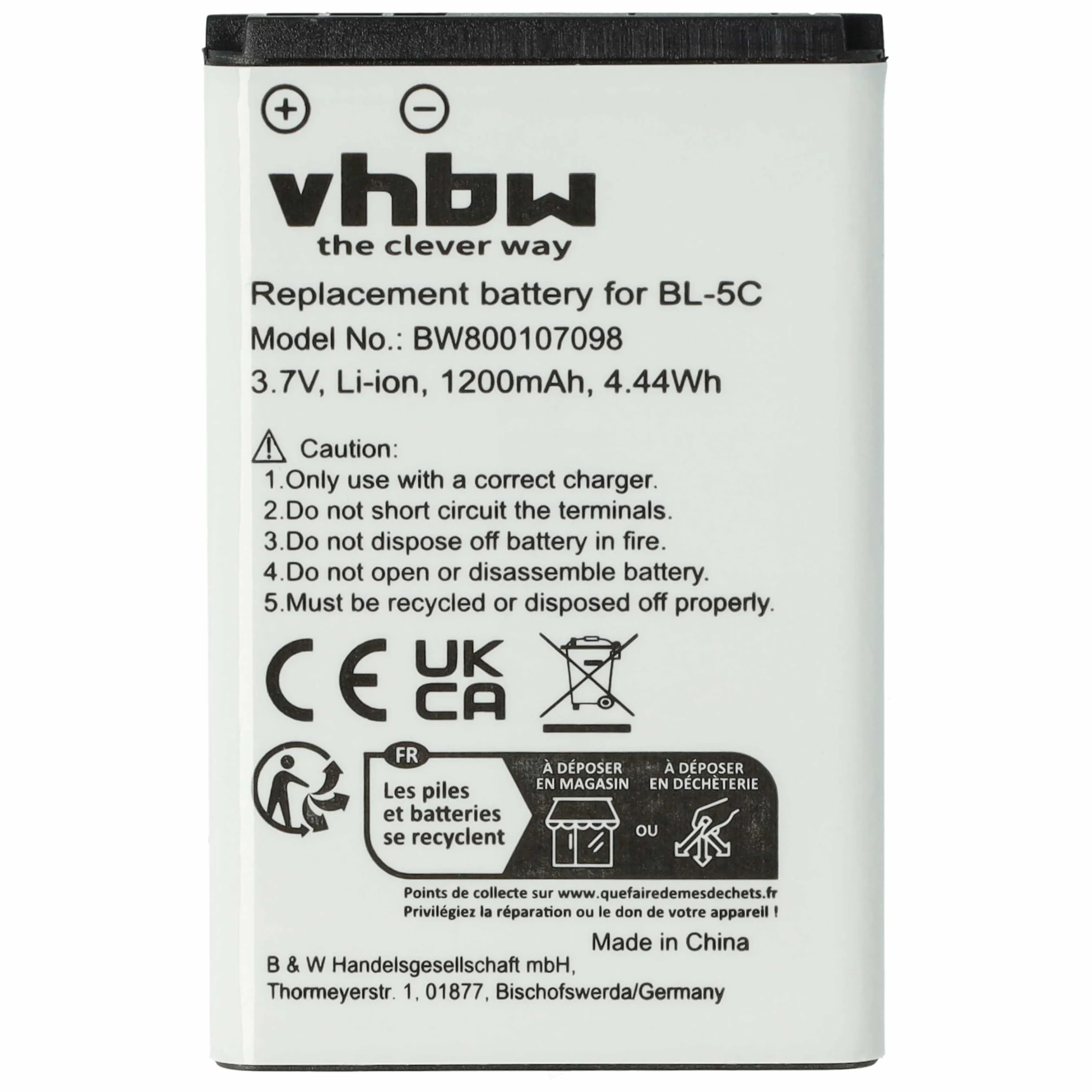 vhbw Bateria 1200mAh (3,7V) do telefonu komórkowego, Doro Primo 405 Smartphone jak RCB215.