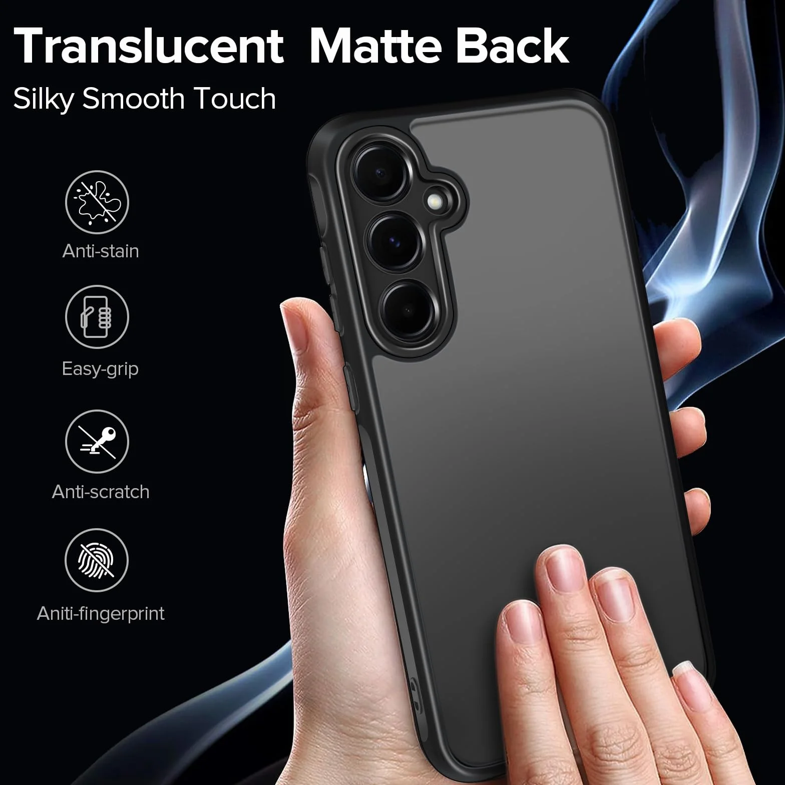 iVoler Etui do Samsung Galaxy A55 5G z 2x szkłem hartowanym, matowe, czarne, ochrona aparatu, standard wojskowy