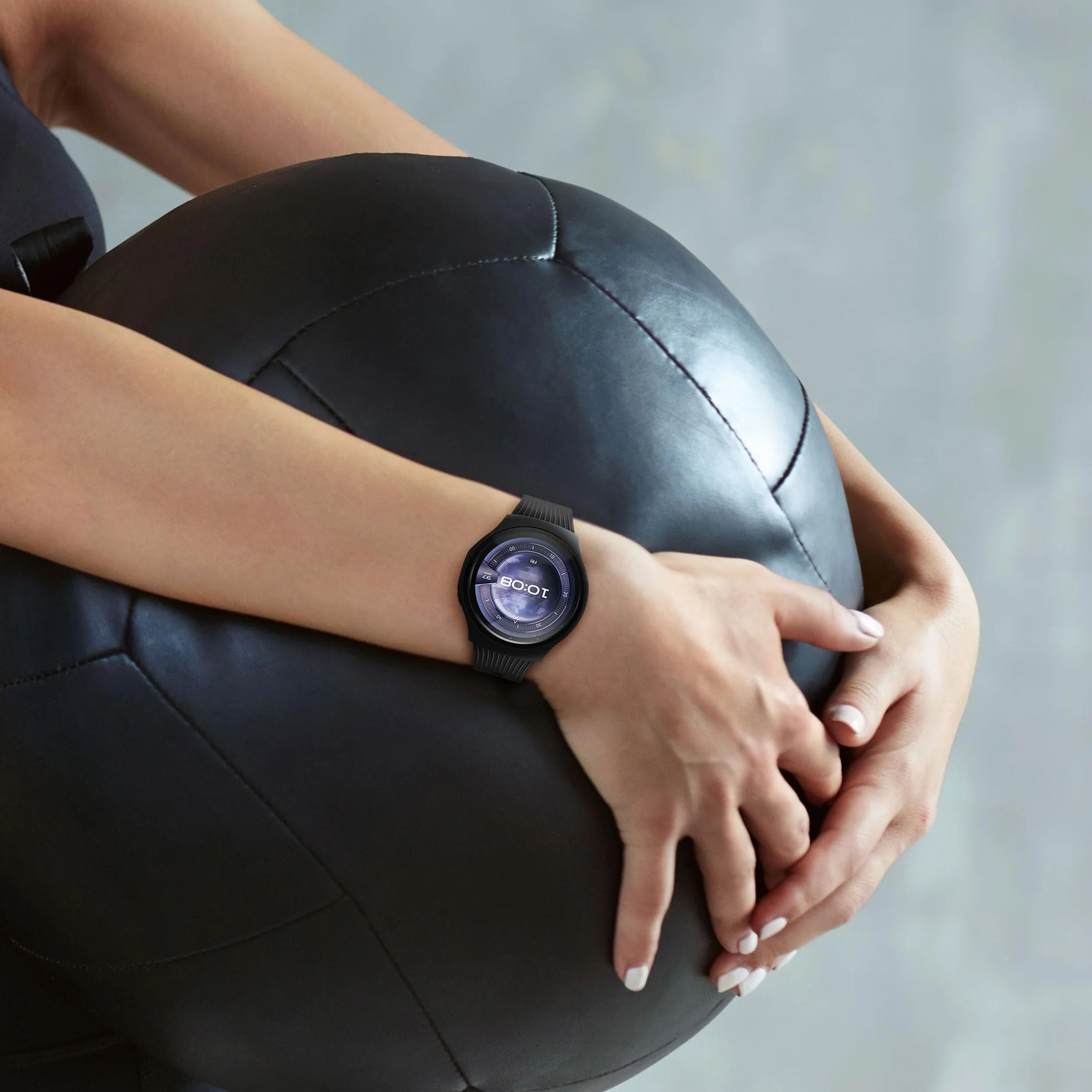 kwmobile Etui kompatybilne z Huawei Watch 5 46 mm obudowa z hartowanego szkła czarno-srebrna