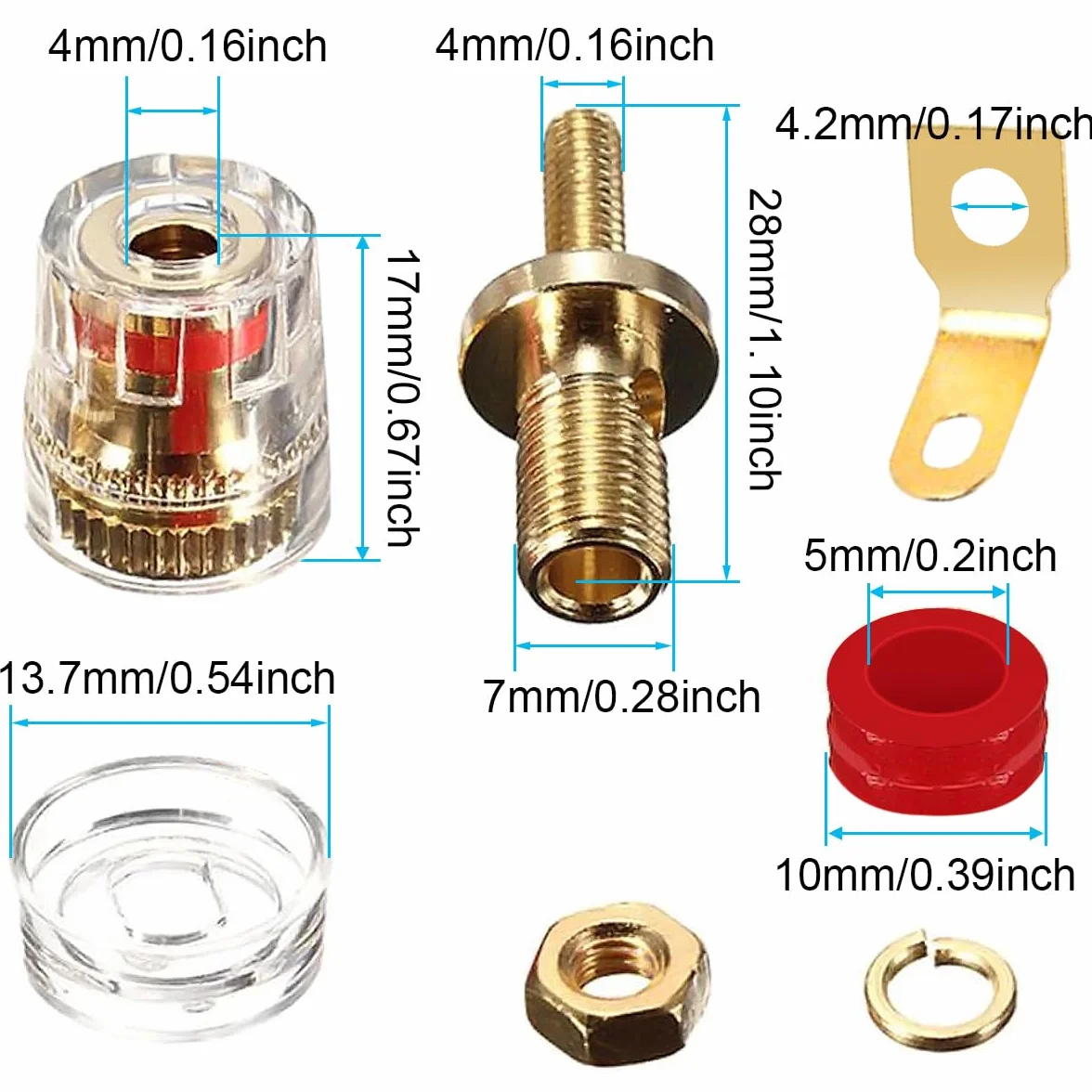 Wtyczka bananowa 4mm Gniazdo Binding Post Głośnik Terminal Złącze Jack dla Arduino