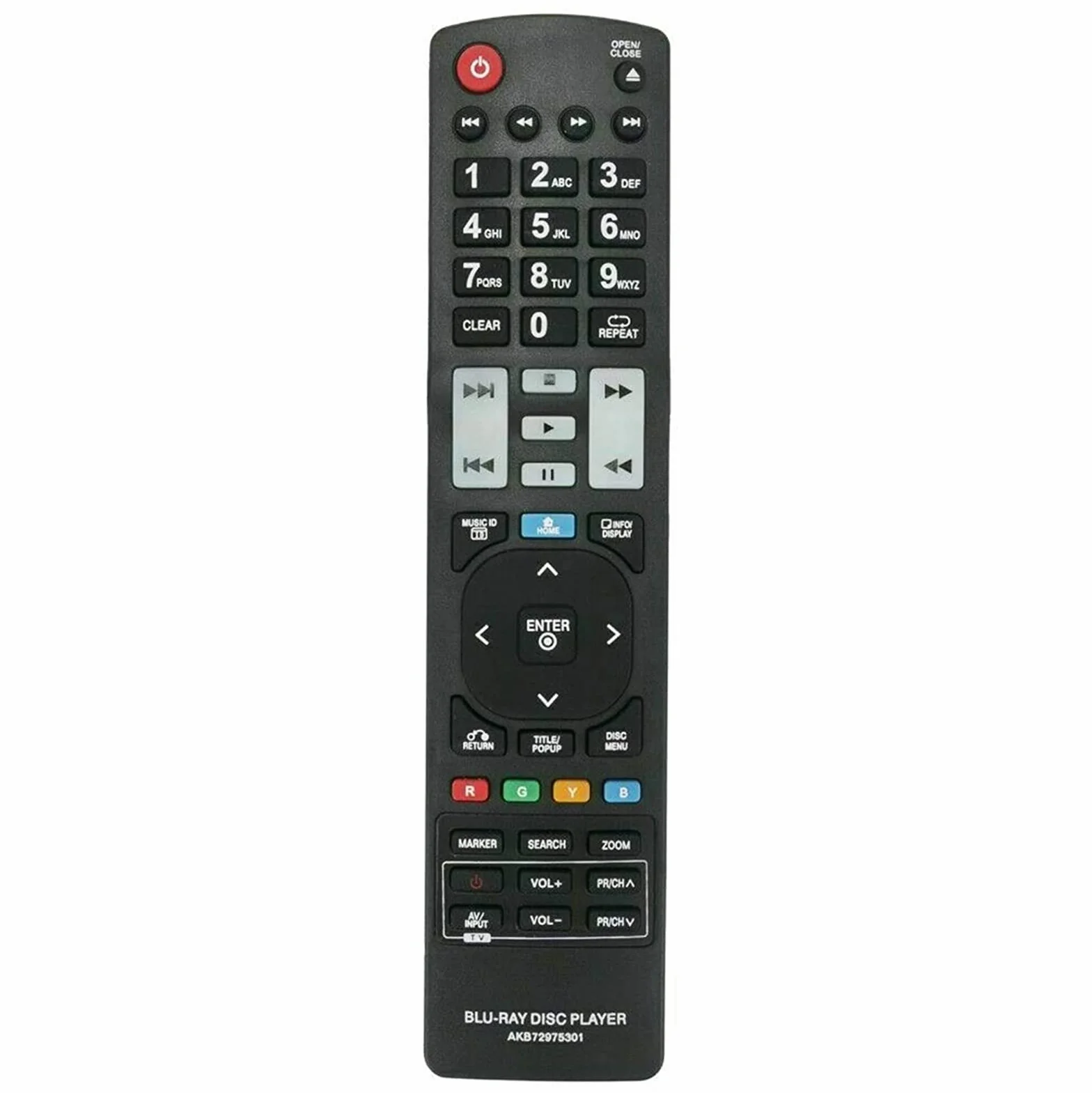 AKB72975301 pilot zastępczy pasuje do odtwarzacza płyt Blu-ray LG BD370 BD550 BD561 BD561N BD570 BD572 BD572N BD580 BD592 BD592N BD592N BD592N 580 x 580BX585