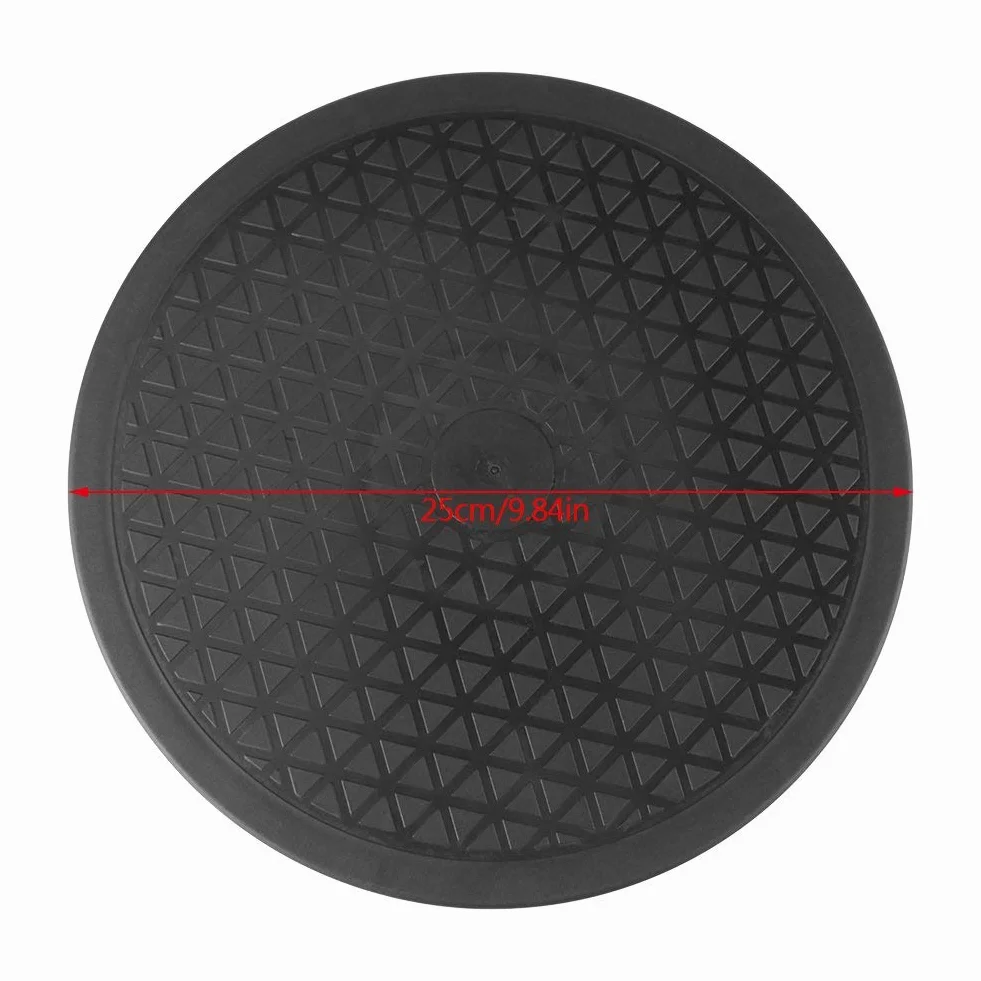 360 ° 10 '' Obrotowa Platforma Modelarstwo Malowanie Natryskowe Stojak Gramofonowy 25cm Czarny Gramofon Obrotowa Podstawa Podstawowa z Rowkami Odpornymi na Zarysowania do Wyświetlania