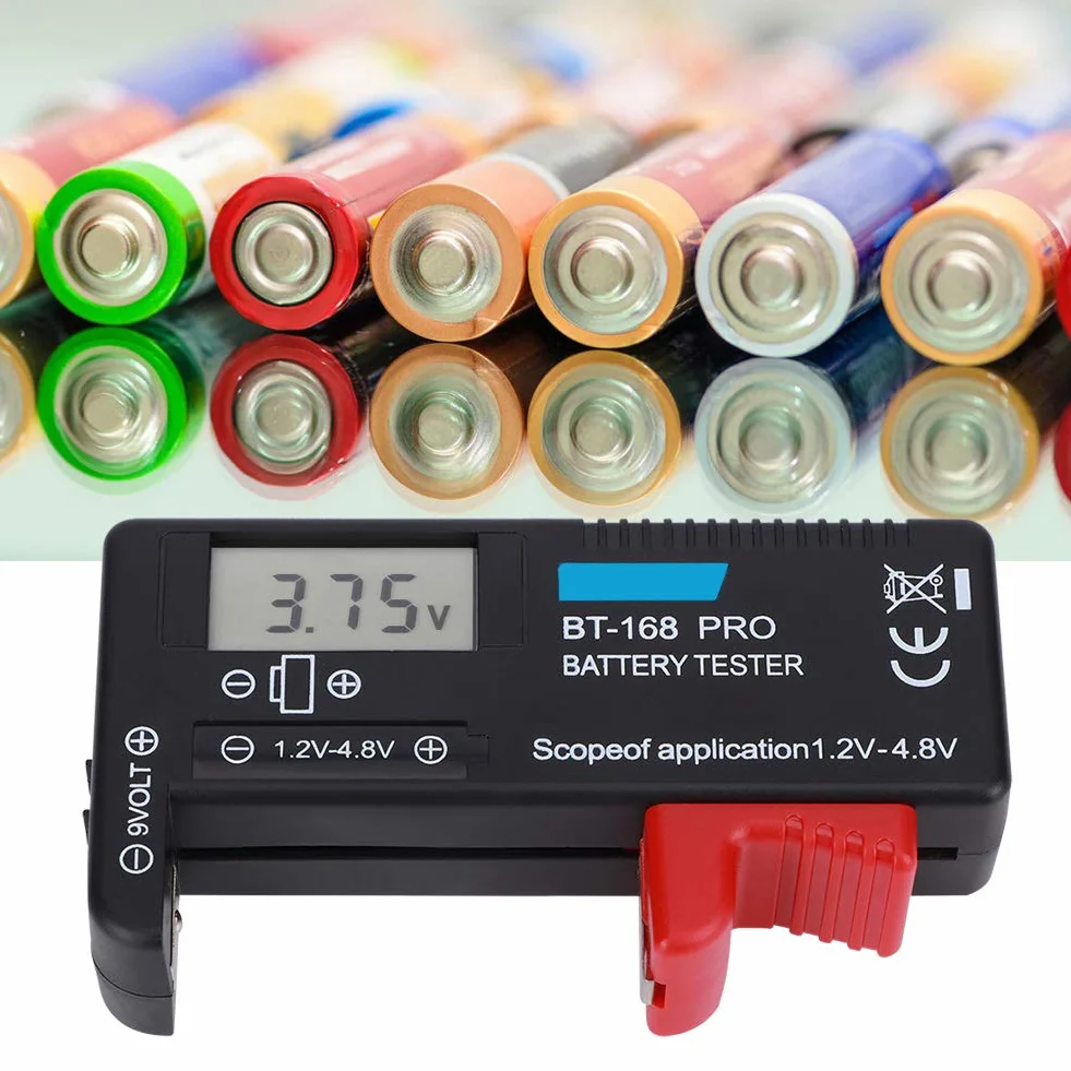 Tester baterii kompaktowy 1,2 V - 4,8 V LCD cyfrowy do małych baterii guzikowych