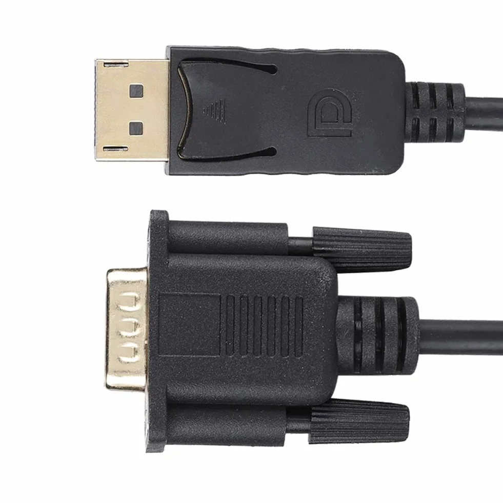 Sonew Adapter DisplayPort na VGA, 1,8 m 1080P HD Mini Dp na VGA konwerter kabla do laptopa PC