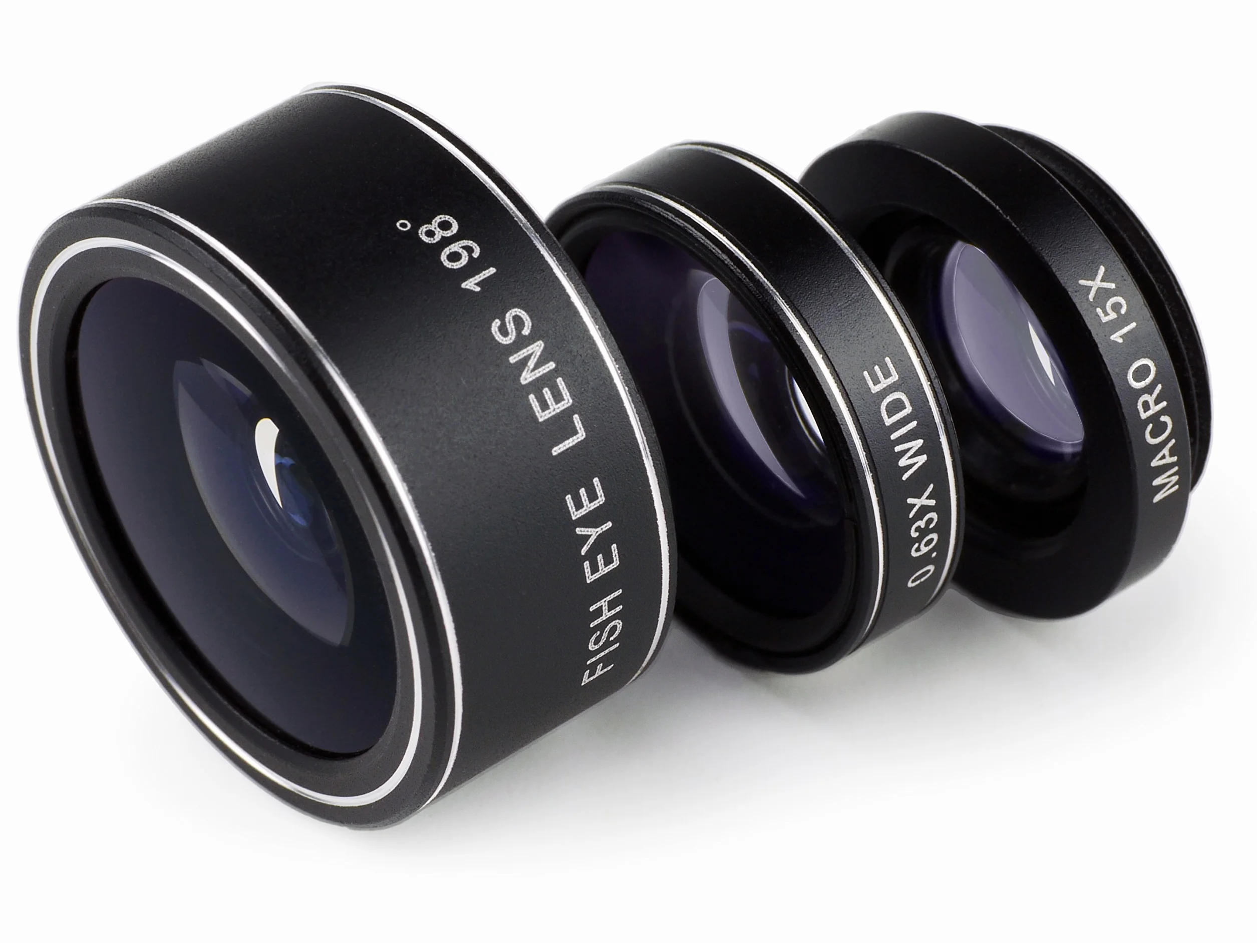 MyGadget Handy Lens Set - 180 ° Fisheye + 0,65x Szeroki kąt + 10x Macro Lens - Zestaw kamer do smartfona i tabletu, w tym iPad, iPhone Samsung